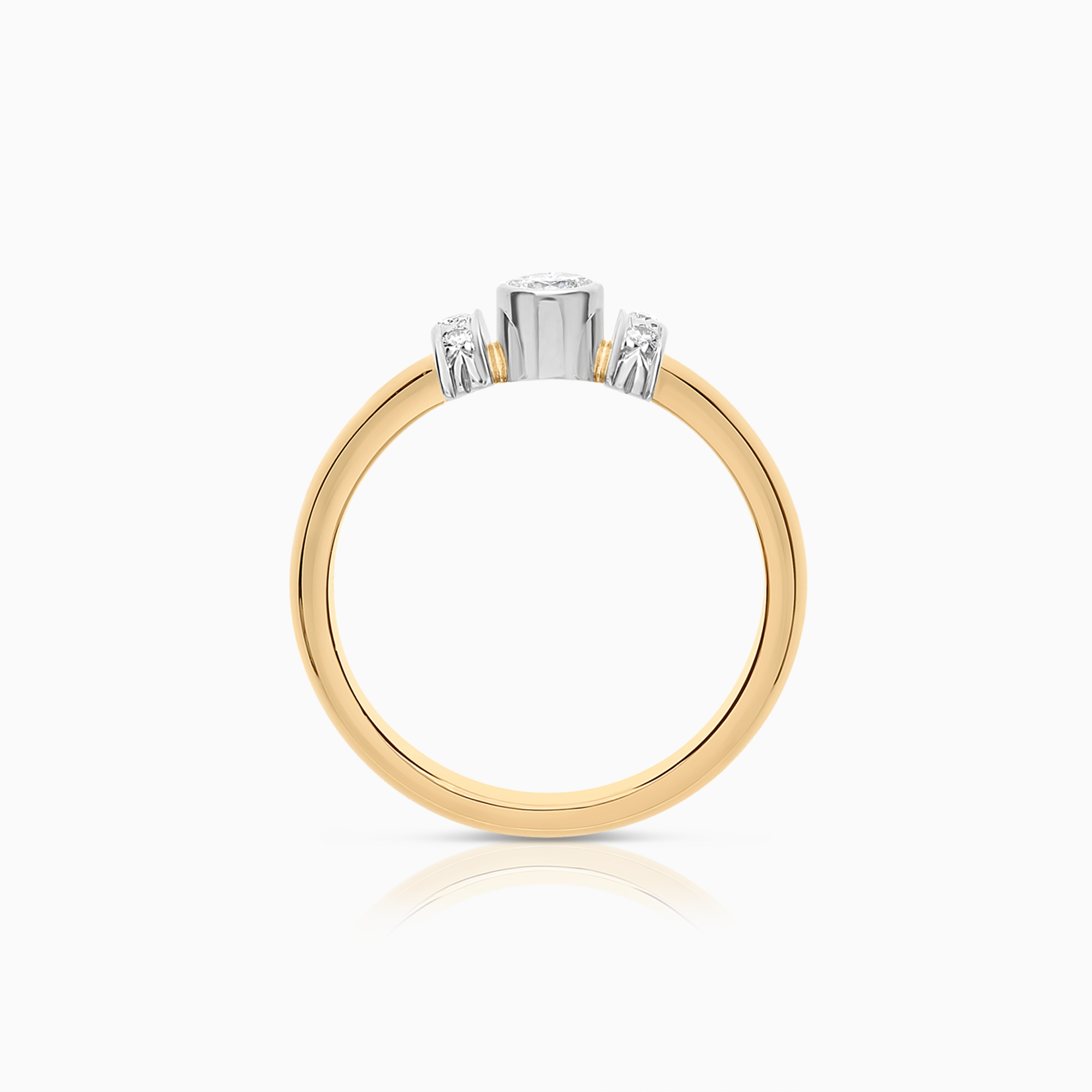Sidostensring 0,22ct 18K guld