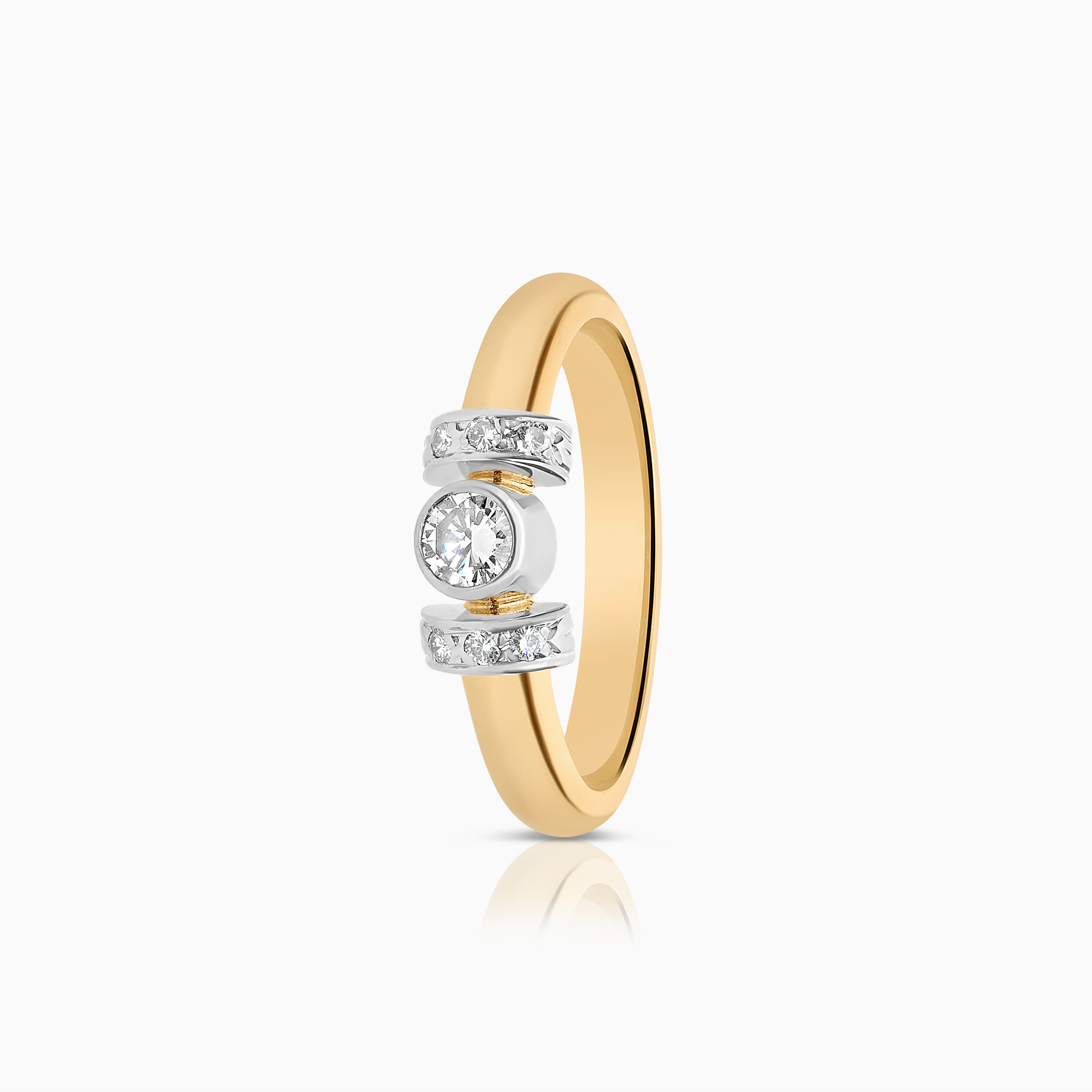 Sidostensring 0,22ct 18K guld