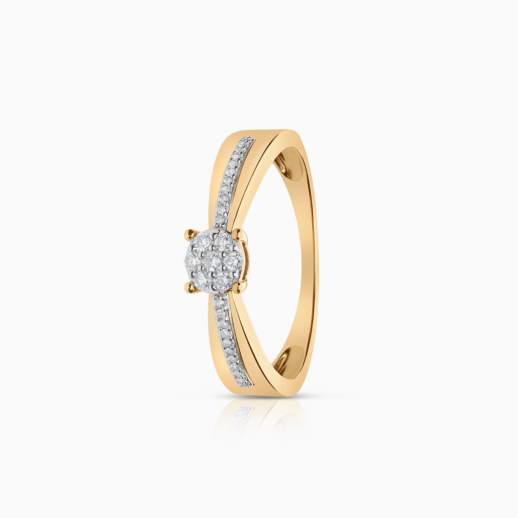 Sidostensring 0,15ct 18K guld