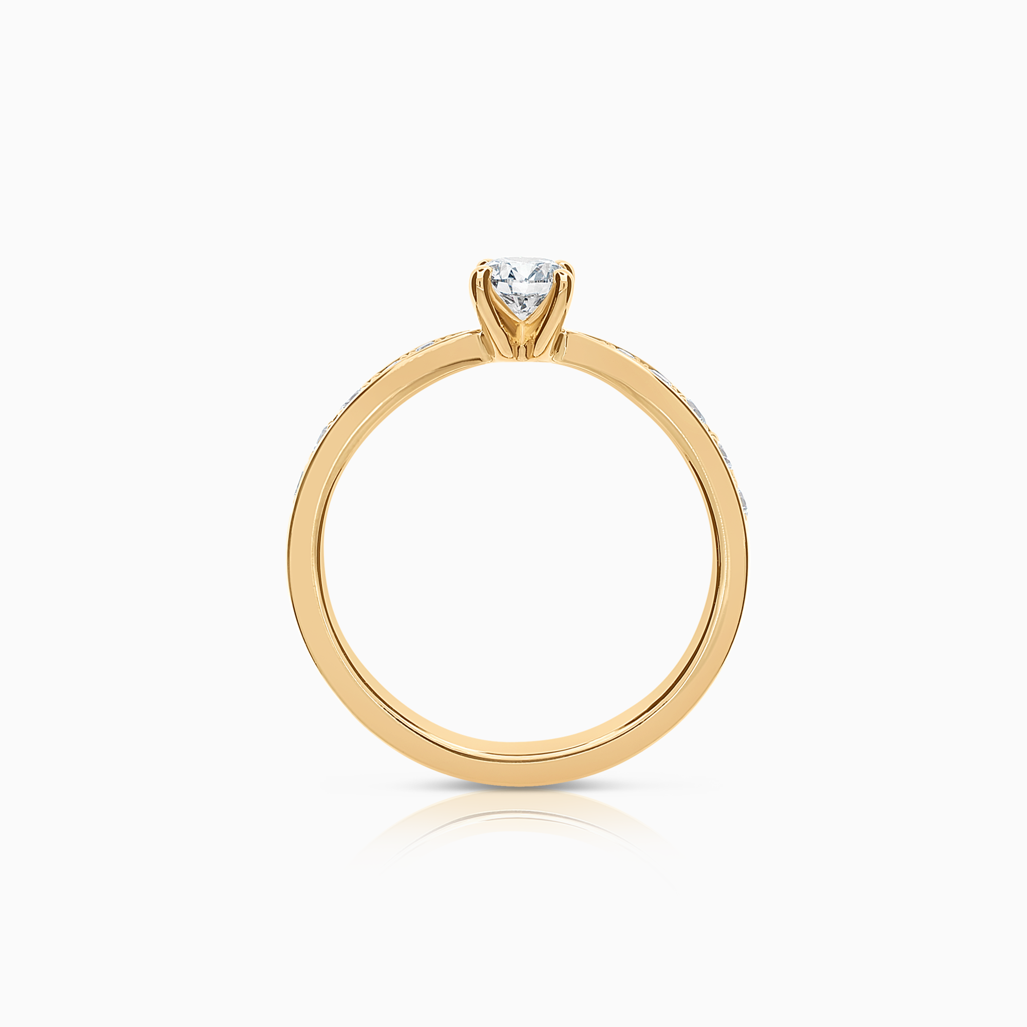 Side stone ring 0.47ct lab-grown diamonds 18K gold