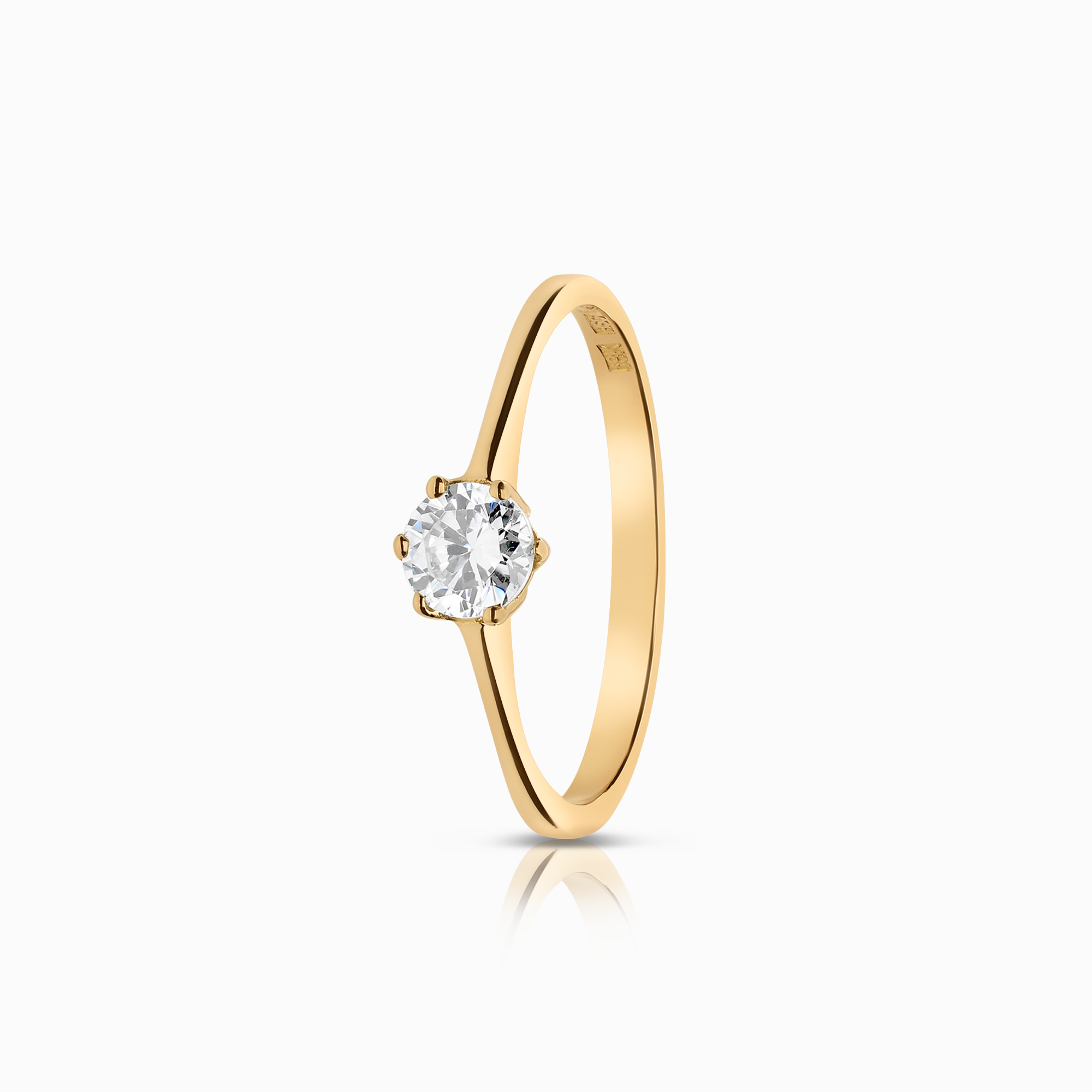 Solitärring cubic zirconia 18K guld