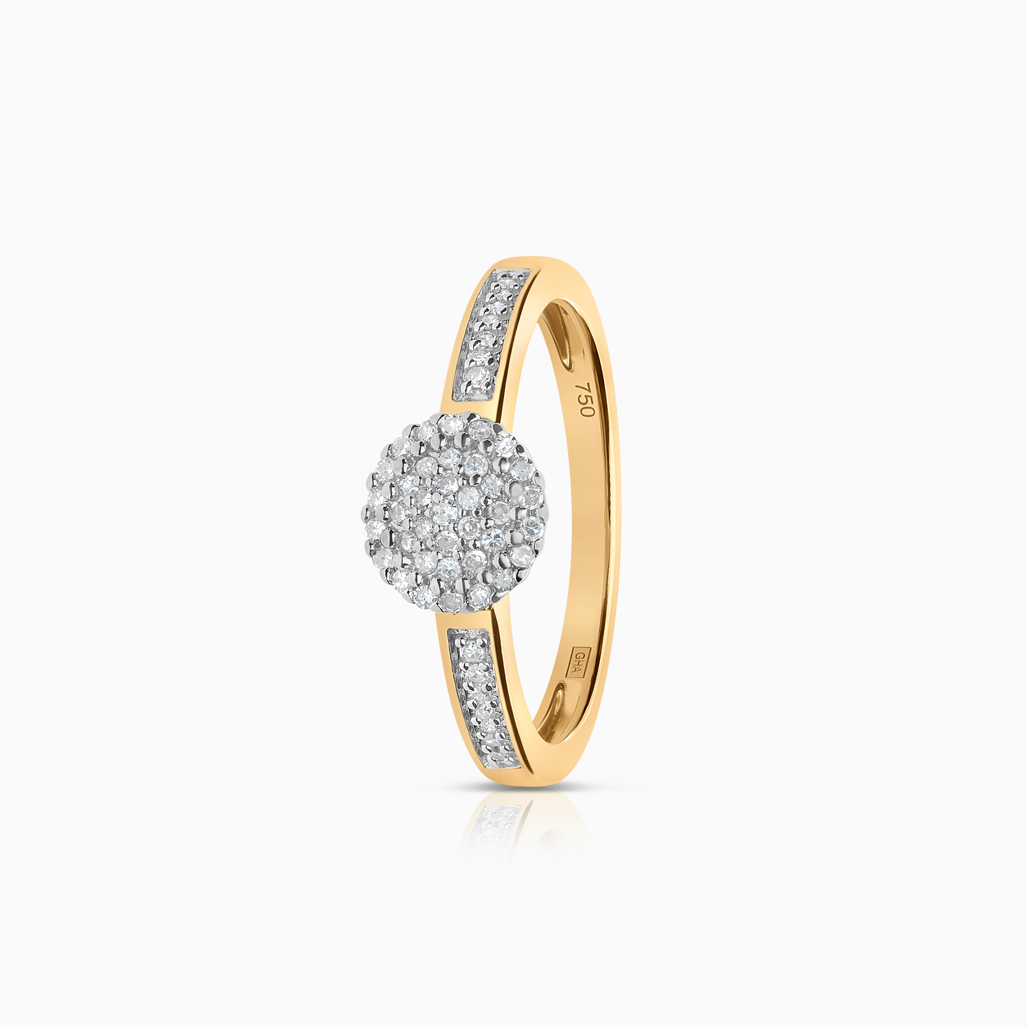 Sidostensring 0,17ct 18K guld