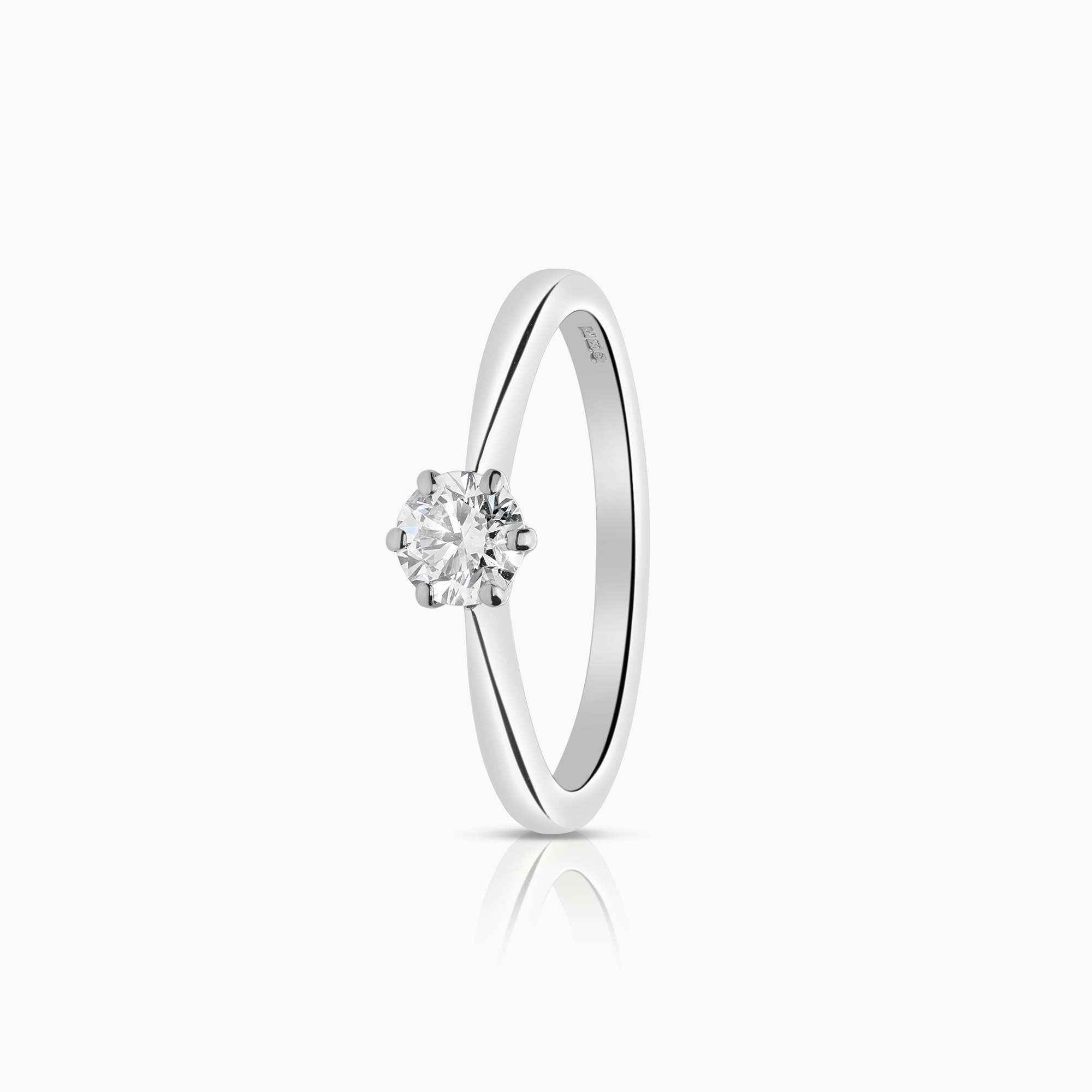 Solitaire ring 0.30ct 18K white gold