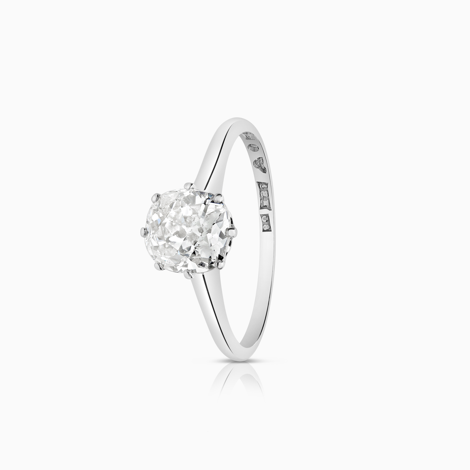 Solitaire ring 1.40ct 18K white gold