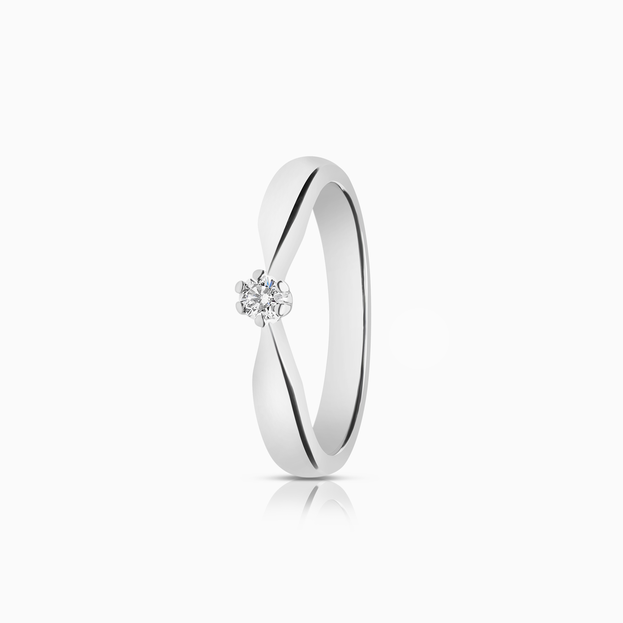 Solitärring 0,07ct 18K vitguld