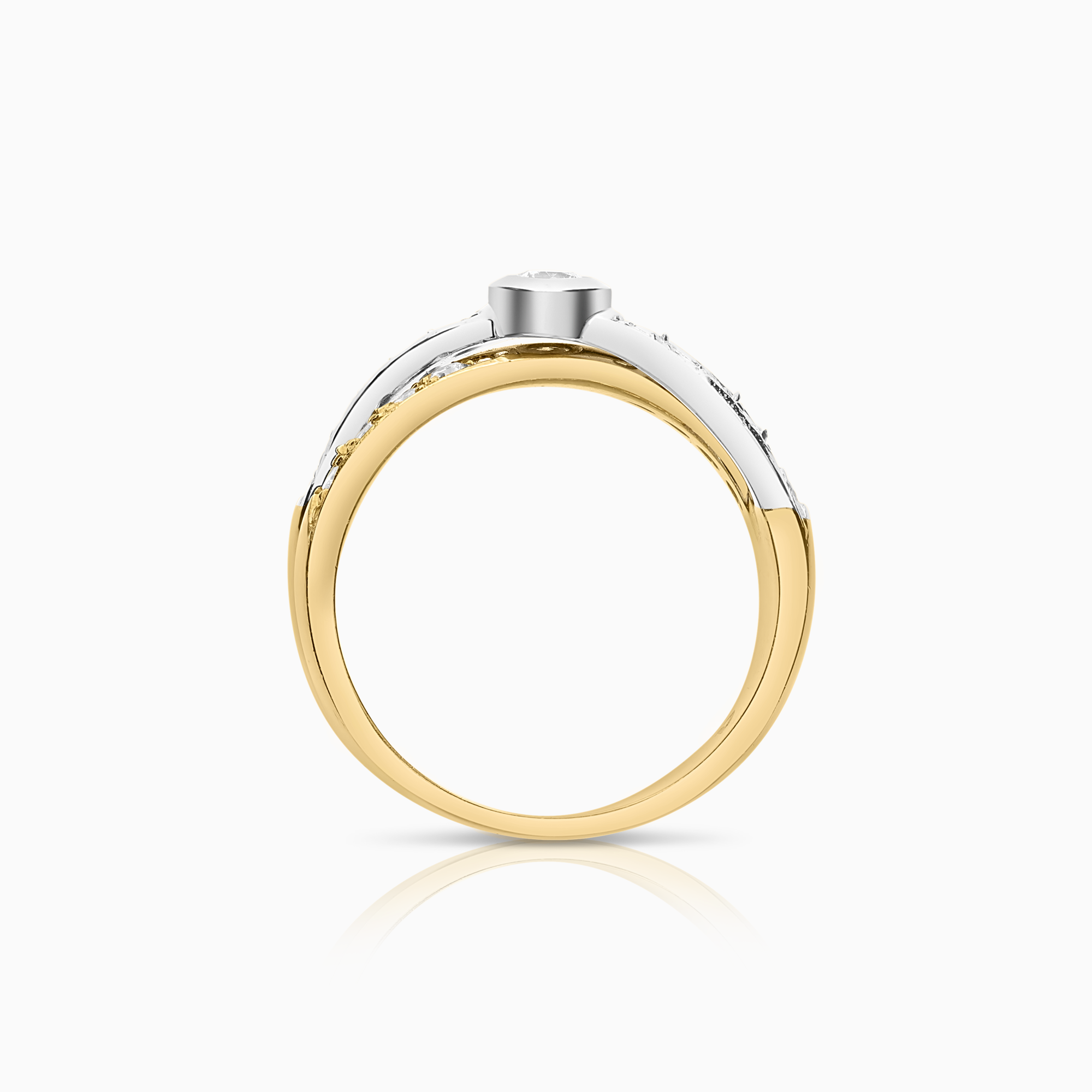 Diamantring 0,50ct 18K gulguld/vitguld