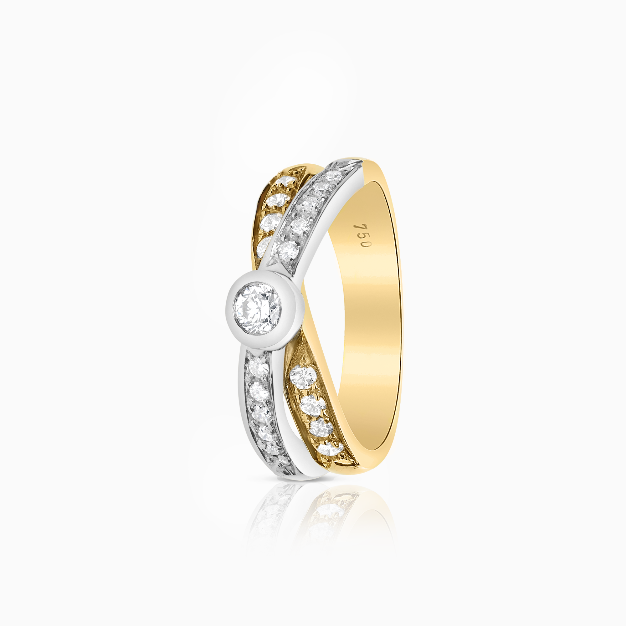 Diamantring 0,50ct 18K gulguld/vitguld