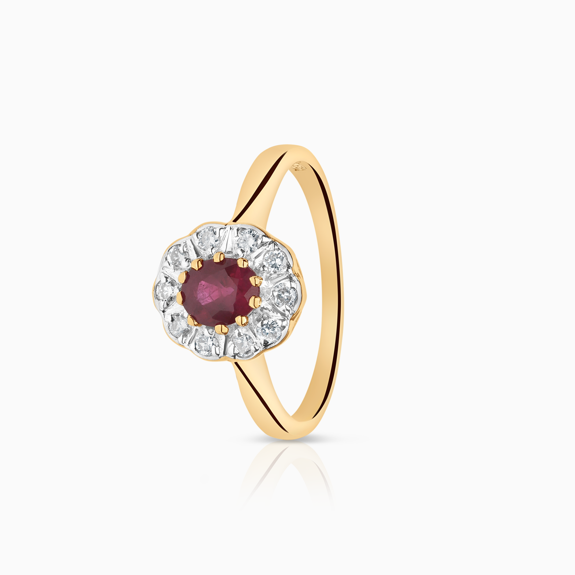 Carmosé ring 0,19ct 18K guld