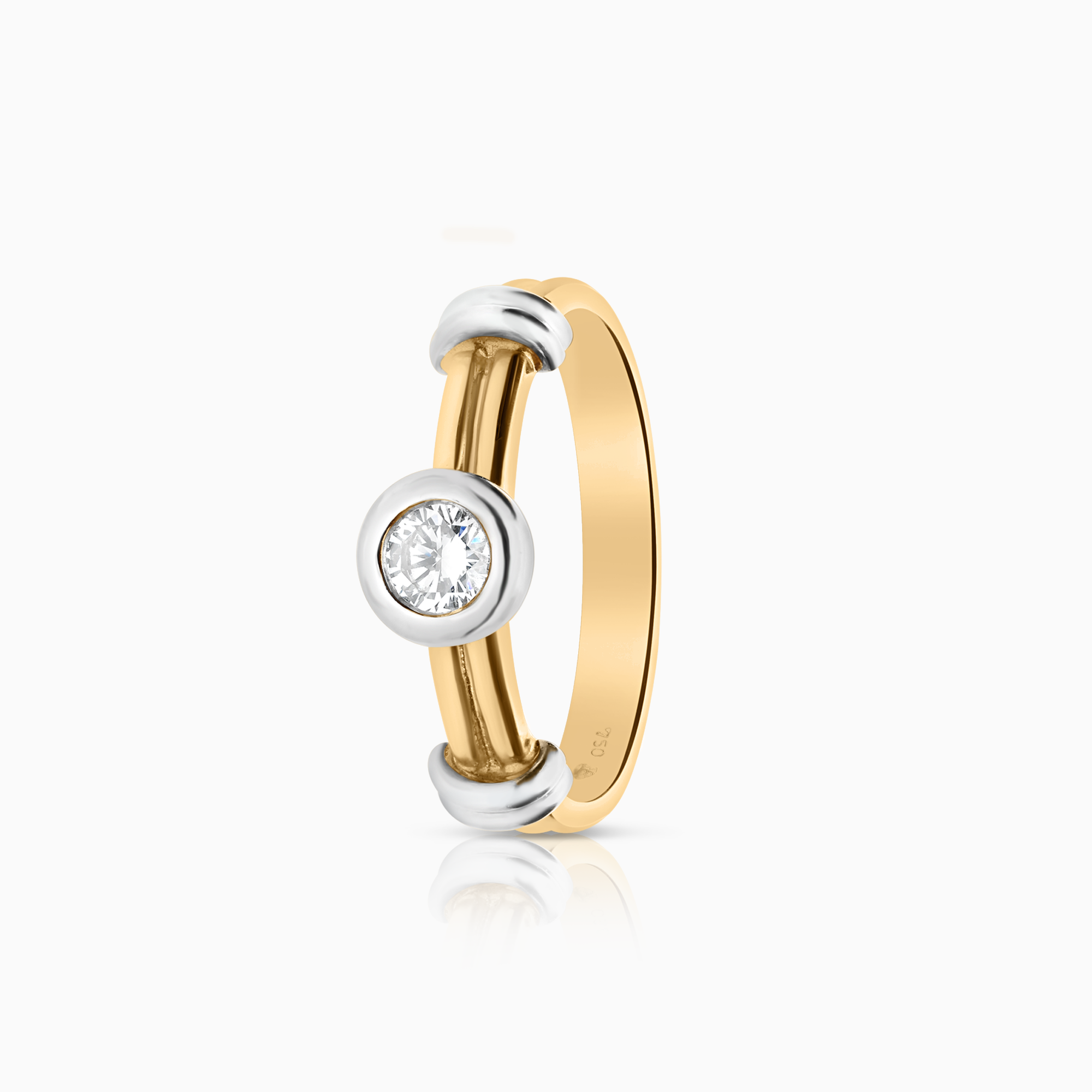 Diamantring 0,22ct 18K vit/gulguld