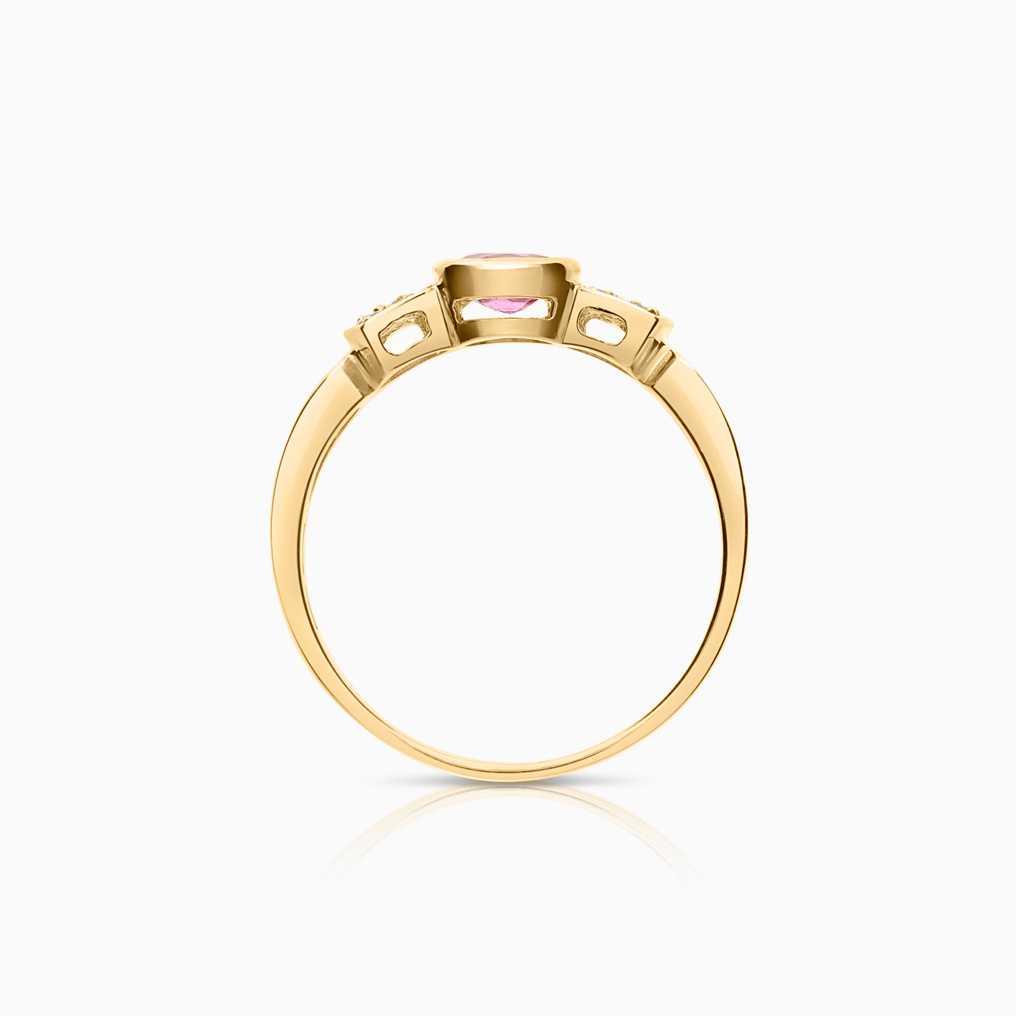 Diamantring med rubin 0,07ct 18K guld