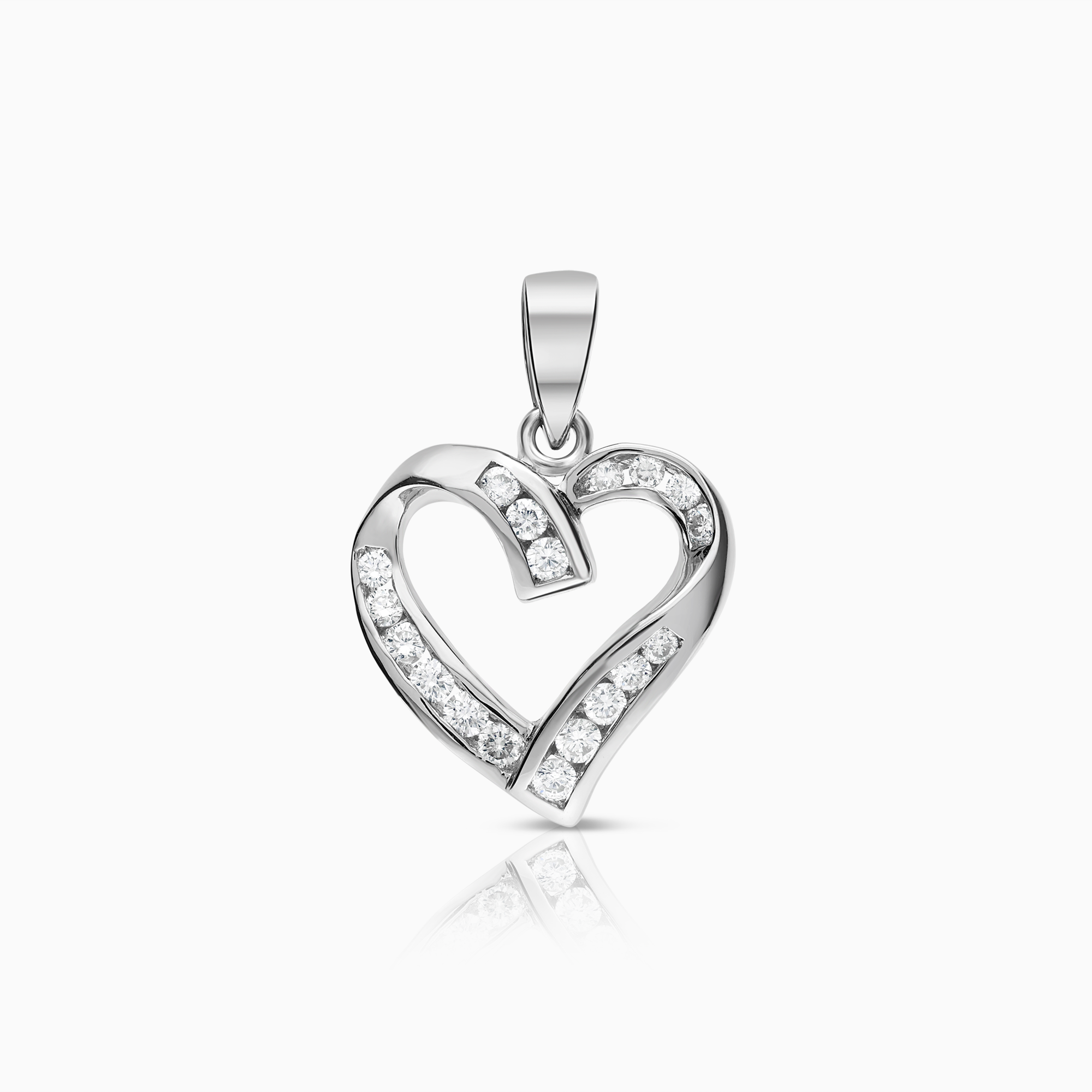 Diamanthänge hjärta 0,16ct 18K vitguld