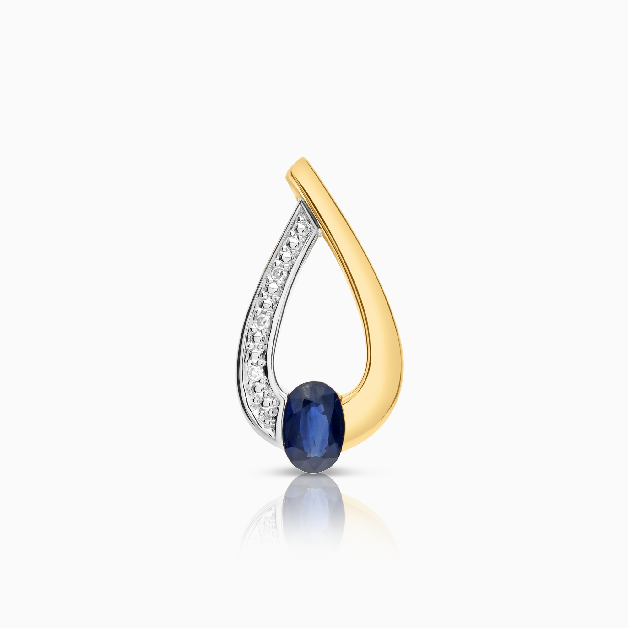 Diamanthänge med safir 18K vit/gulguld