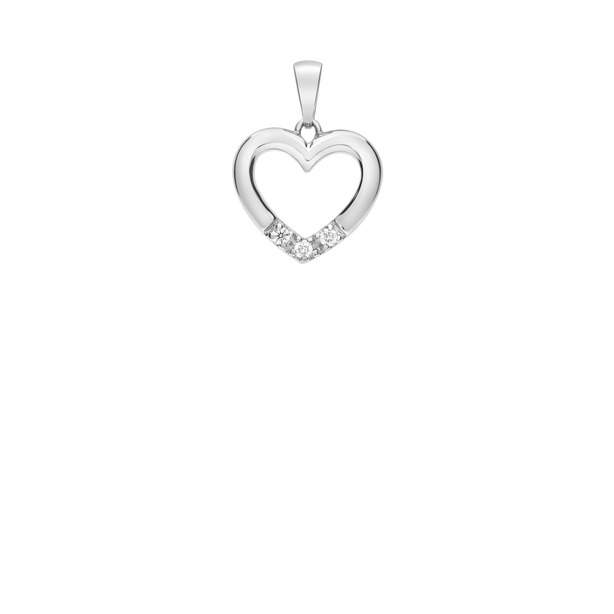 Hjärthänge diamanter 0,08ct 18K vitguld