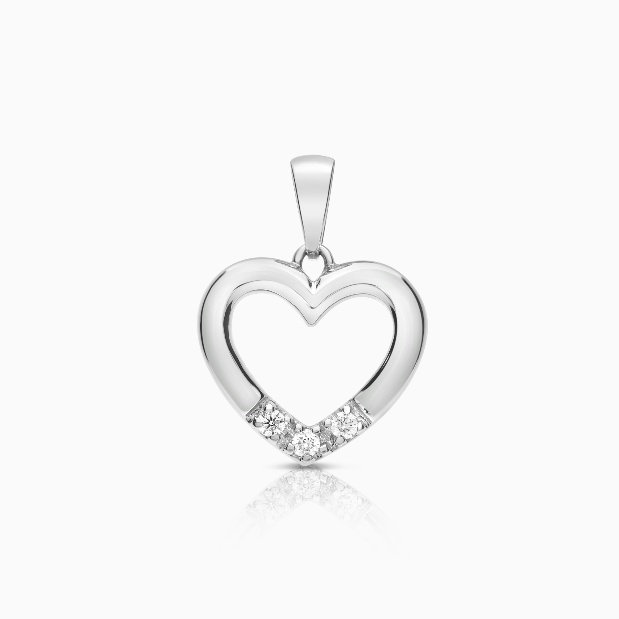 Hjärthänge diamanter 0,08ct 18K vitguld
