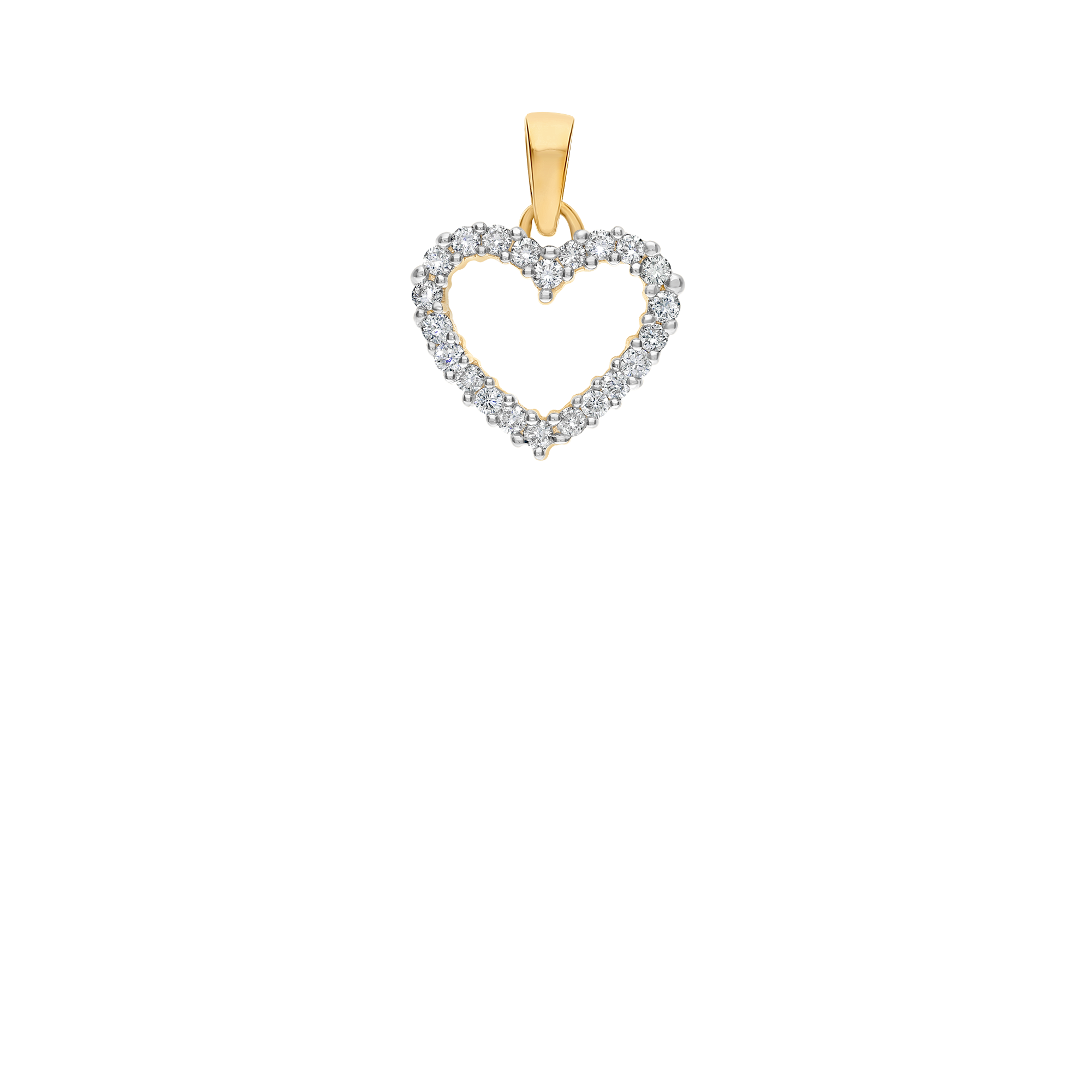 Diamond heart pendant 0.40ct 18K gold