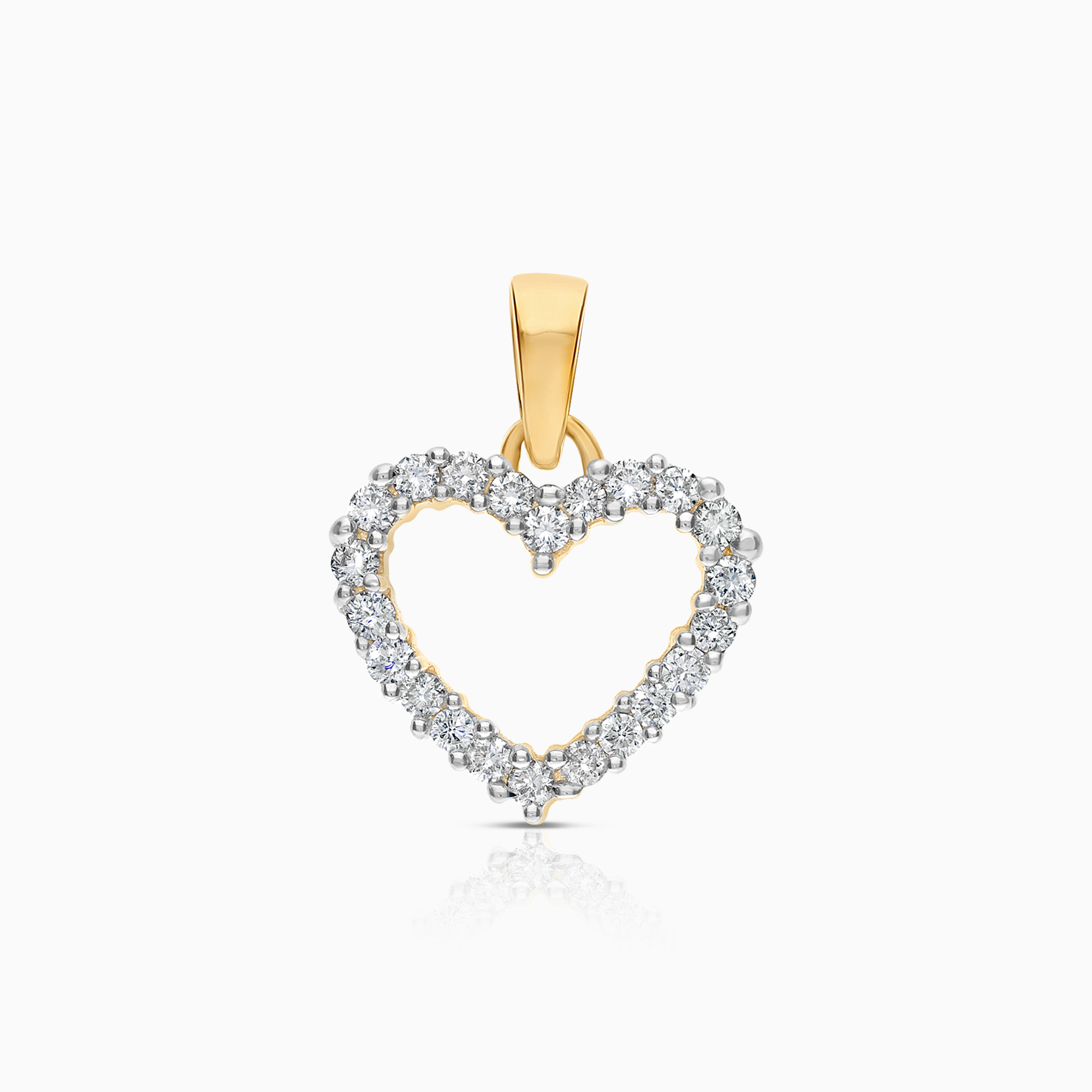 Diamond heart pendant 0.40ct 18K gold