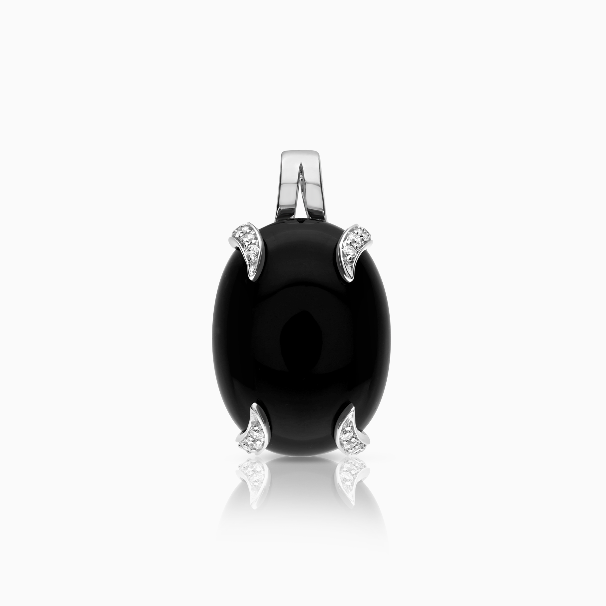 Diamanthänge 0,16ct 18K vitguld med onyx