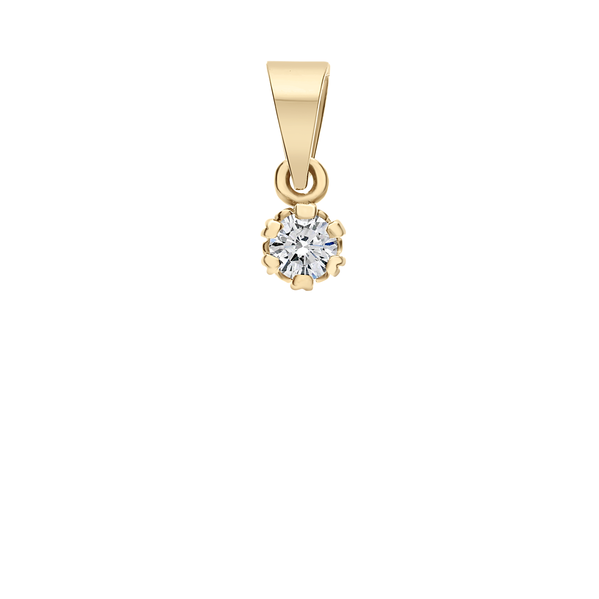 Solitaire pendant 0.12ct 18K gold