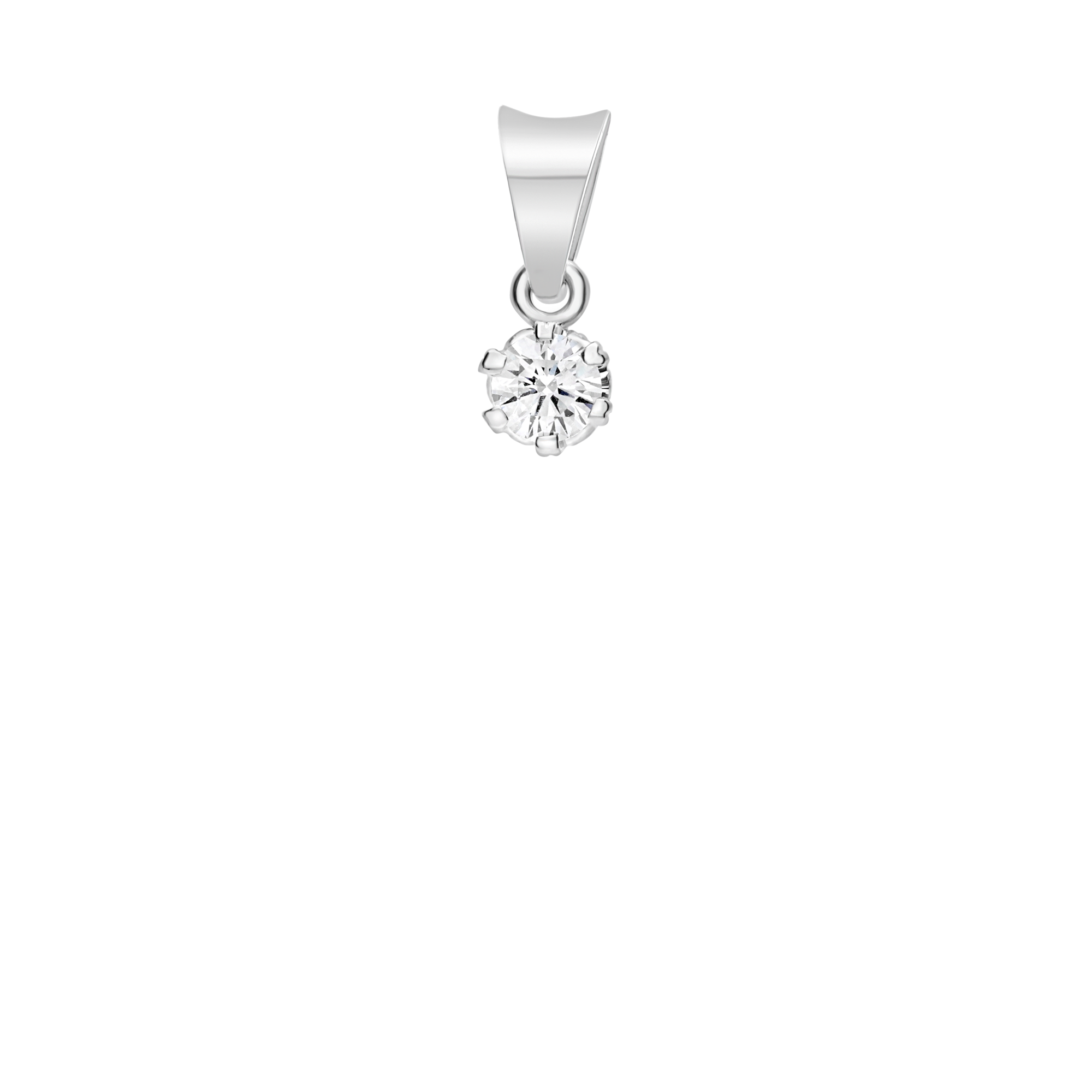 Solitaire pendant 0.12ct 18K white gold