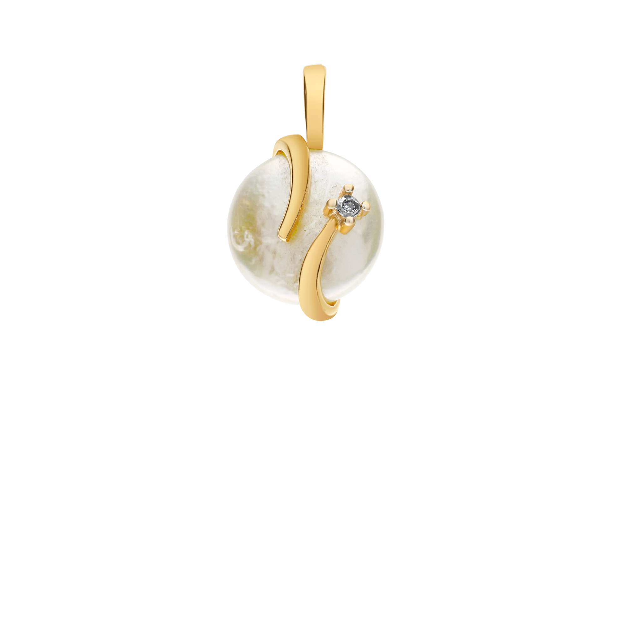Pendant with diamond and freshwater pearl 0.01ct, 18K gold