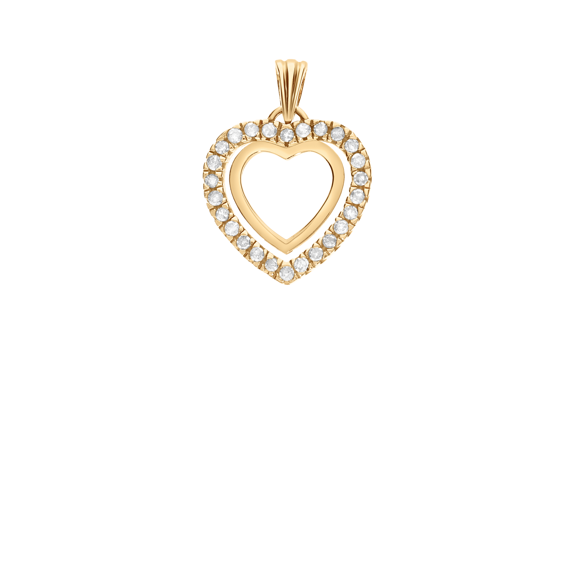 Heart pendant diamonds 0.25ct 18K gold
