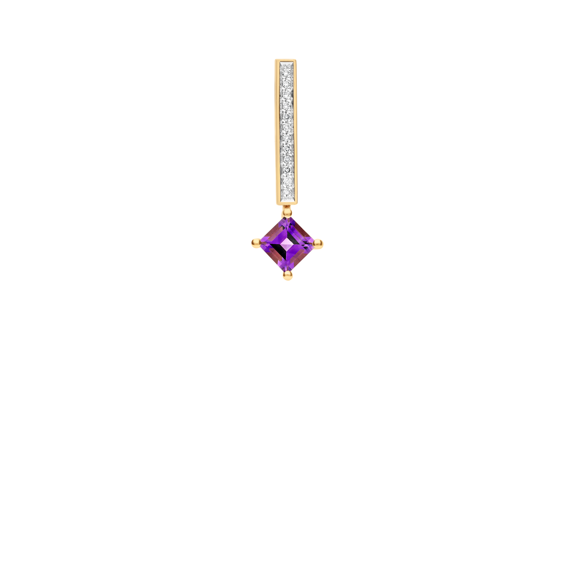 Diamanthänge med lila ametist 0,09ct 18K guld