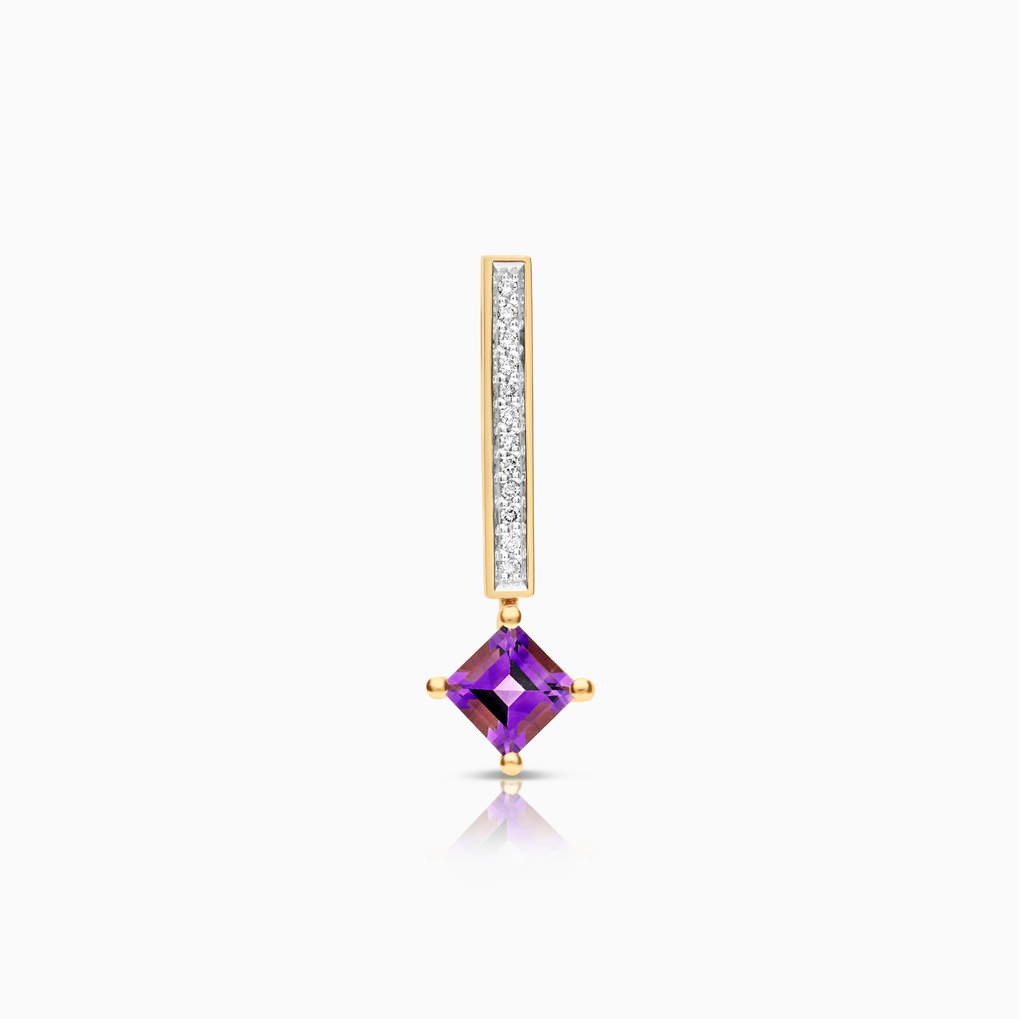 Diamanthänge med lila ametist 0,09ct 18K guld