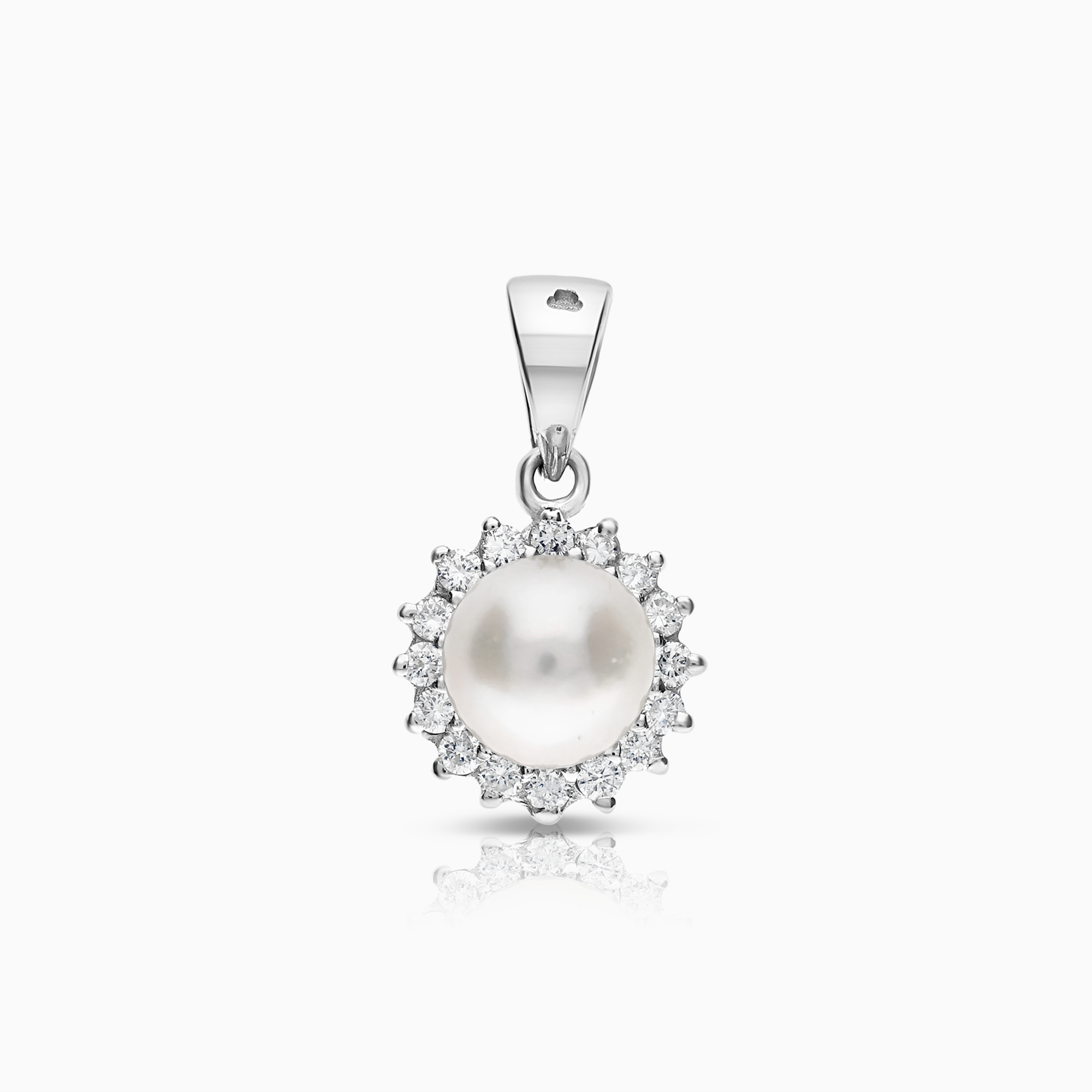 Diamanthänge med saltvattenspärla 0,19ct, 18K vitguld