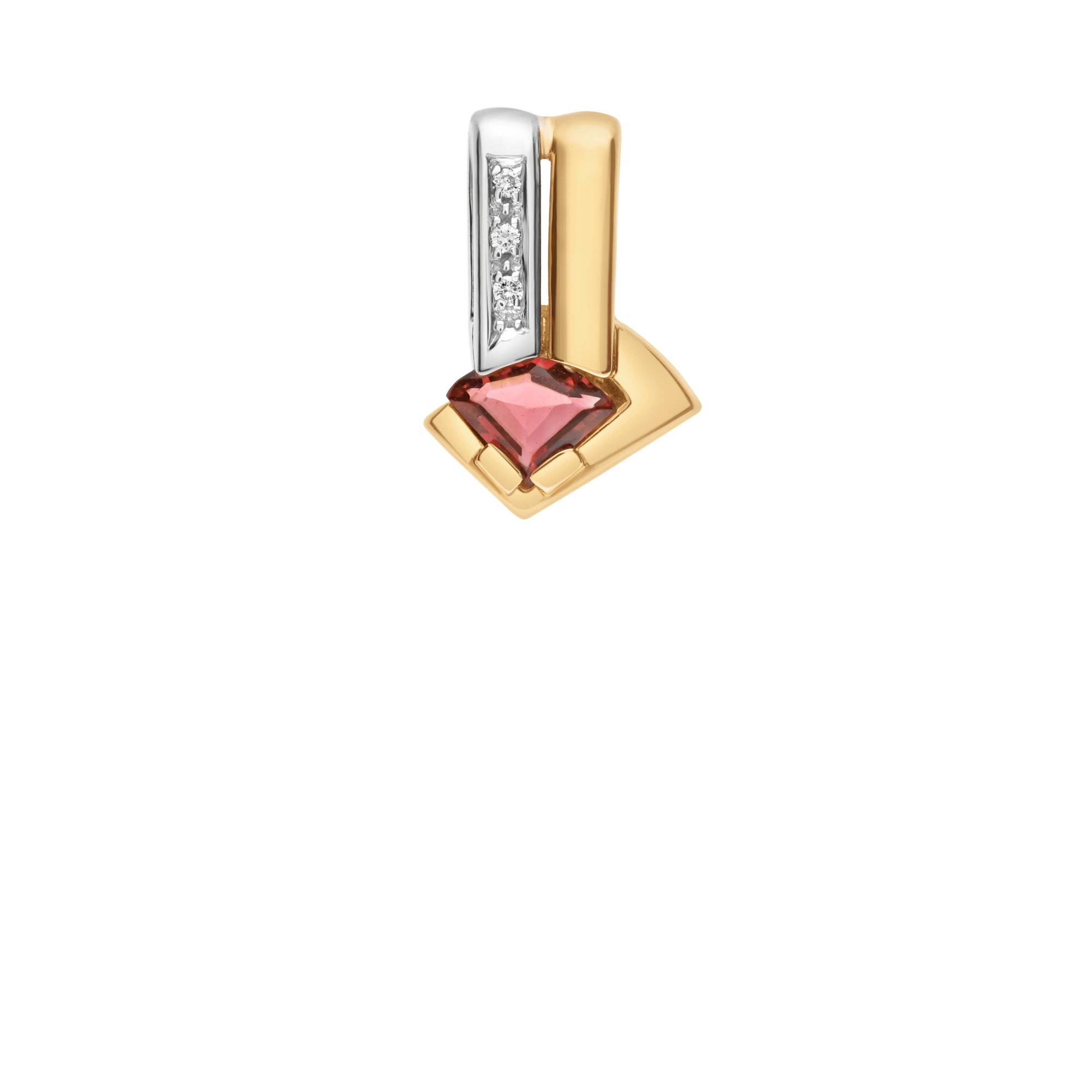Diamanthänge med rosa turmalin 0,03ct 18K guld/vitguld