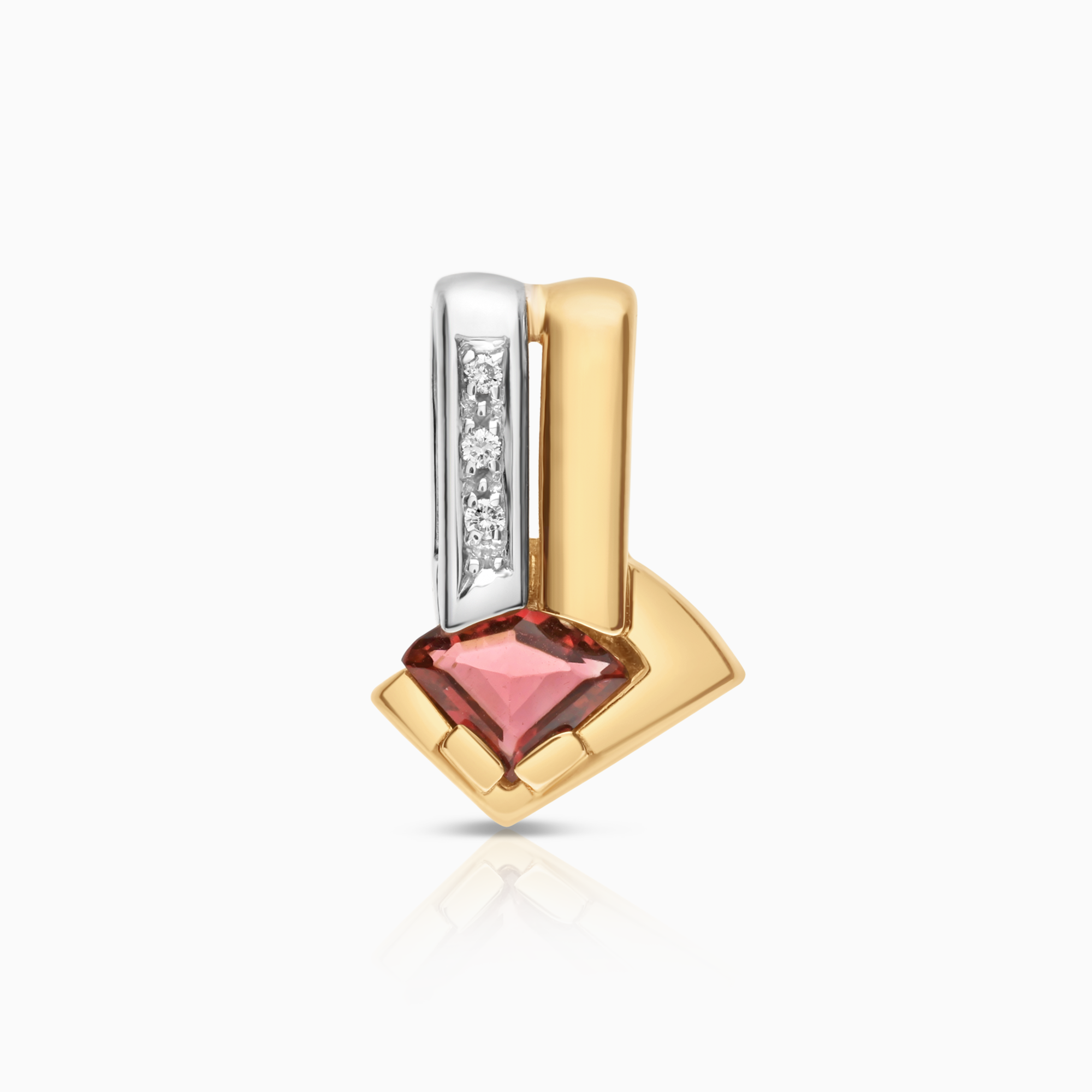 Diamanthänge med rosa turmalin 0,03ct 18K guld/vitguld