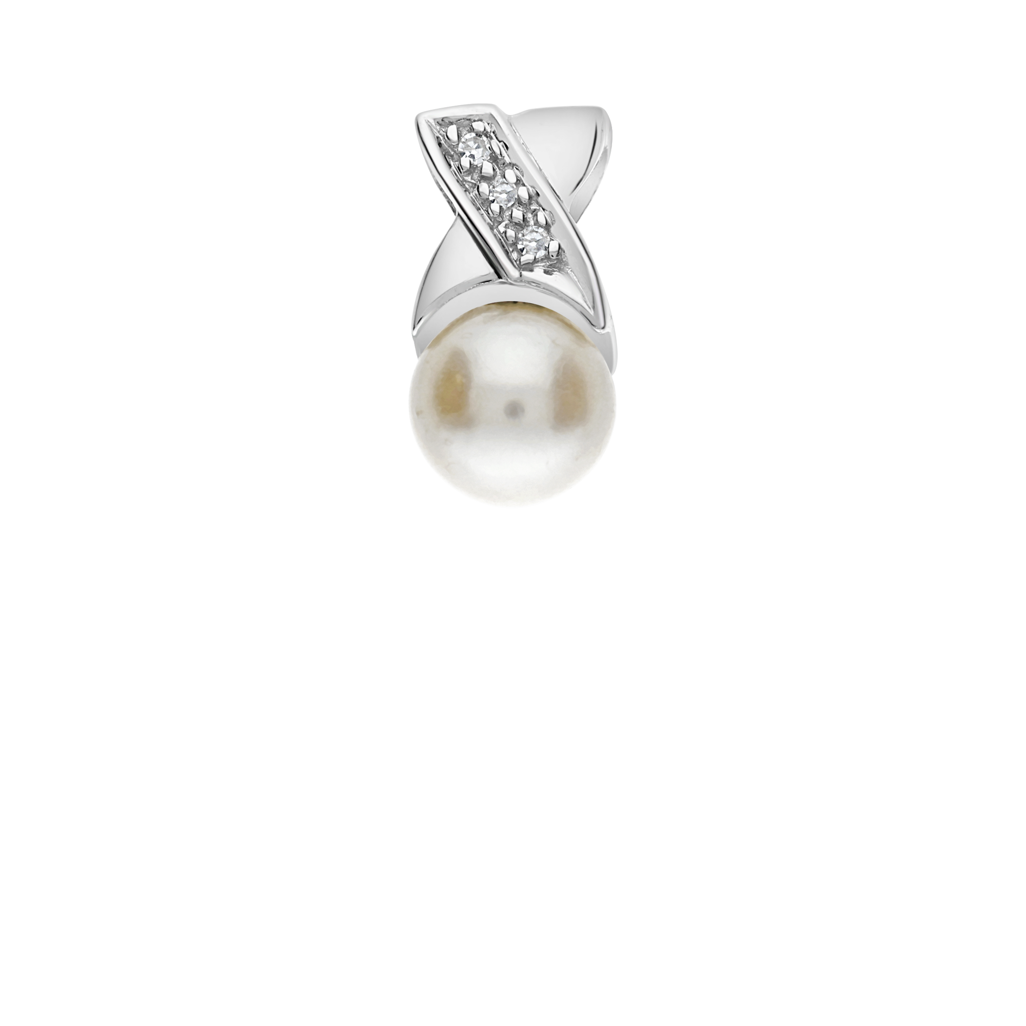 Diamanthänge med pärla 0,01ct 18K vitguld