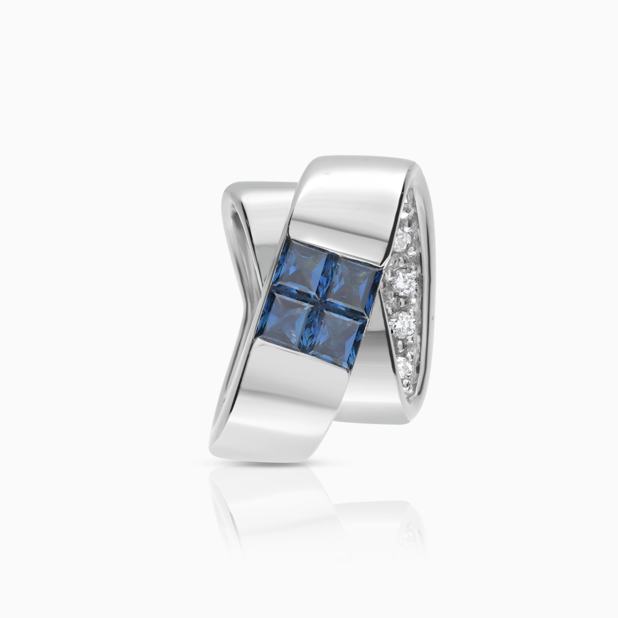 Diamanthänge med blåa safirer 0,09ct 18K vitguld
