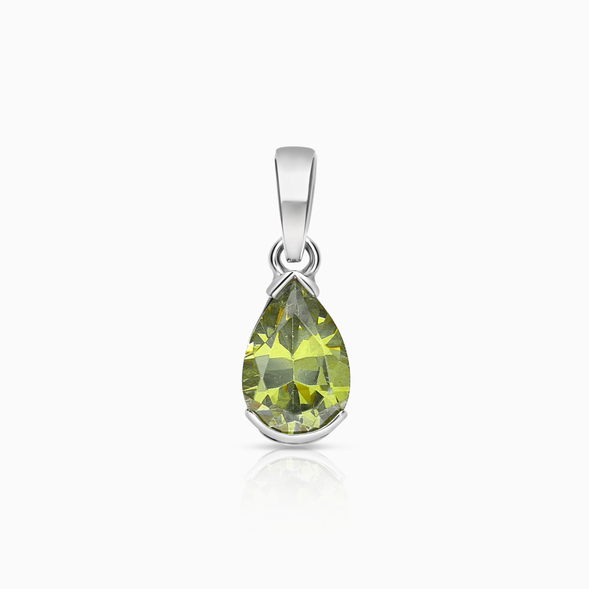 Hänge med en grön peridot 1,88g 18K vitguld