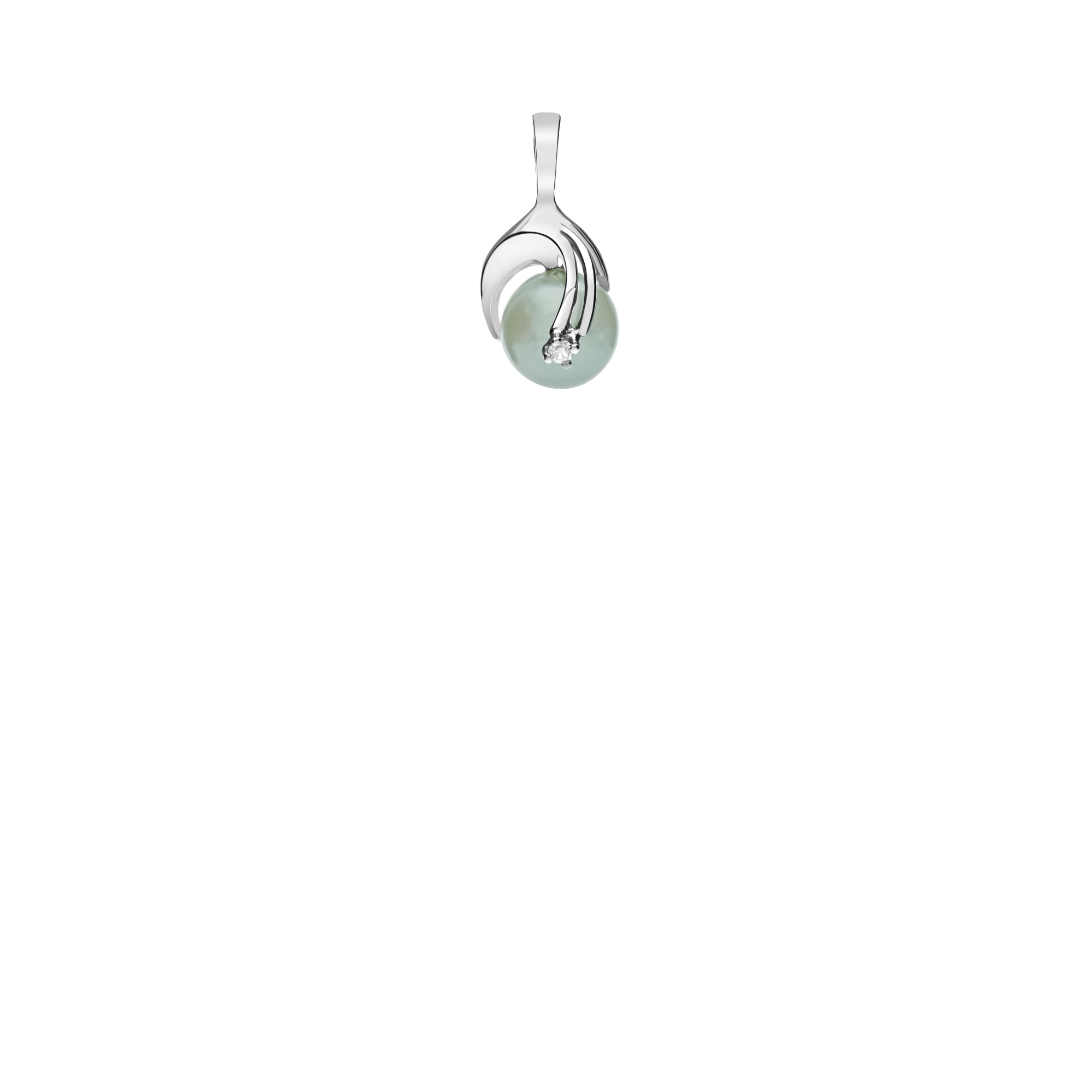 Pärlhänge med diamant 0,02ct 18K vitguld