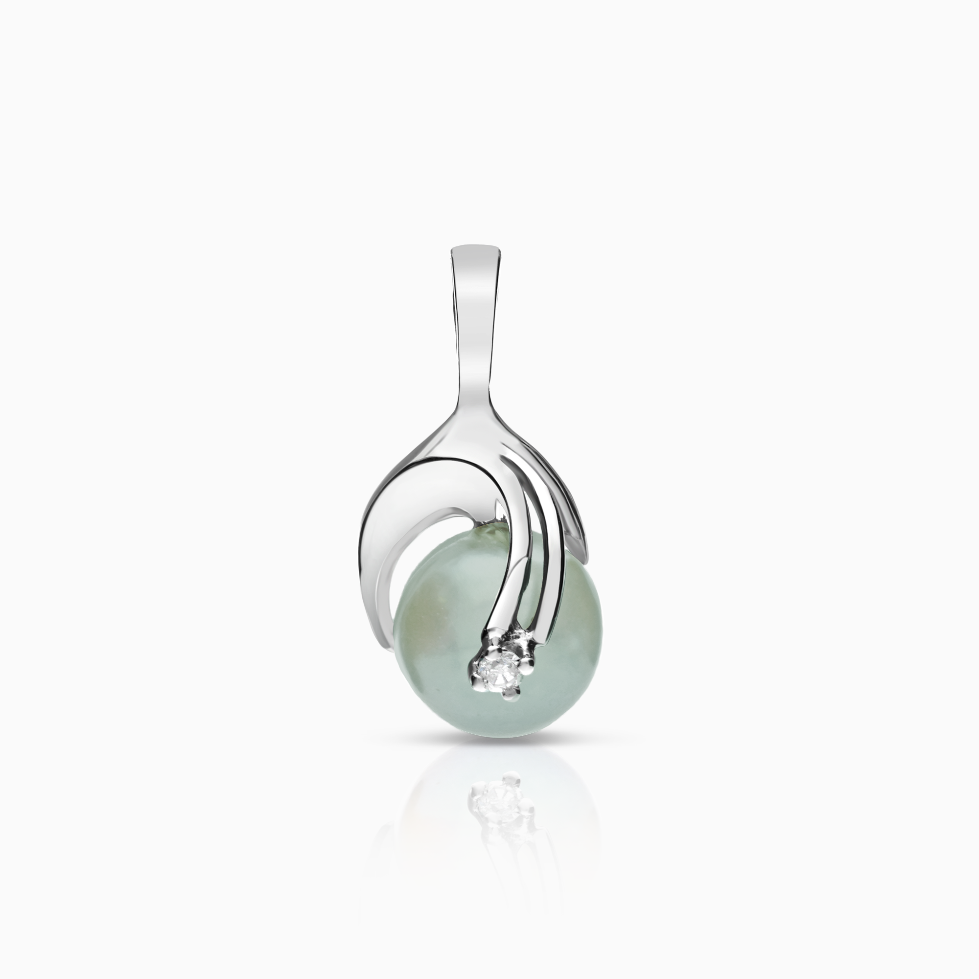 Pärlhänge med diamant 0,02ct 18K vitguld