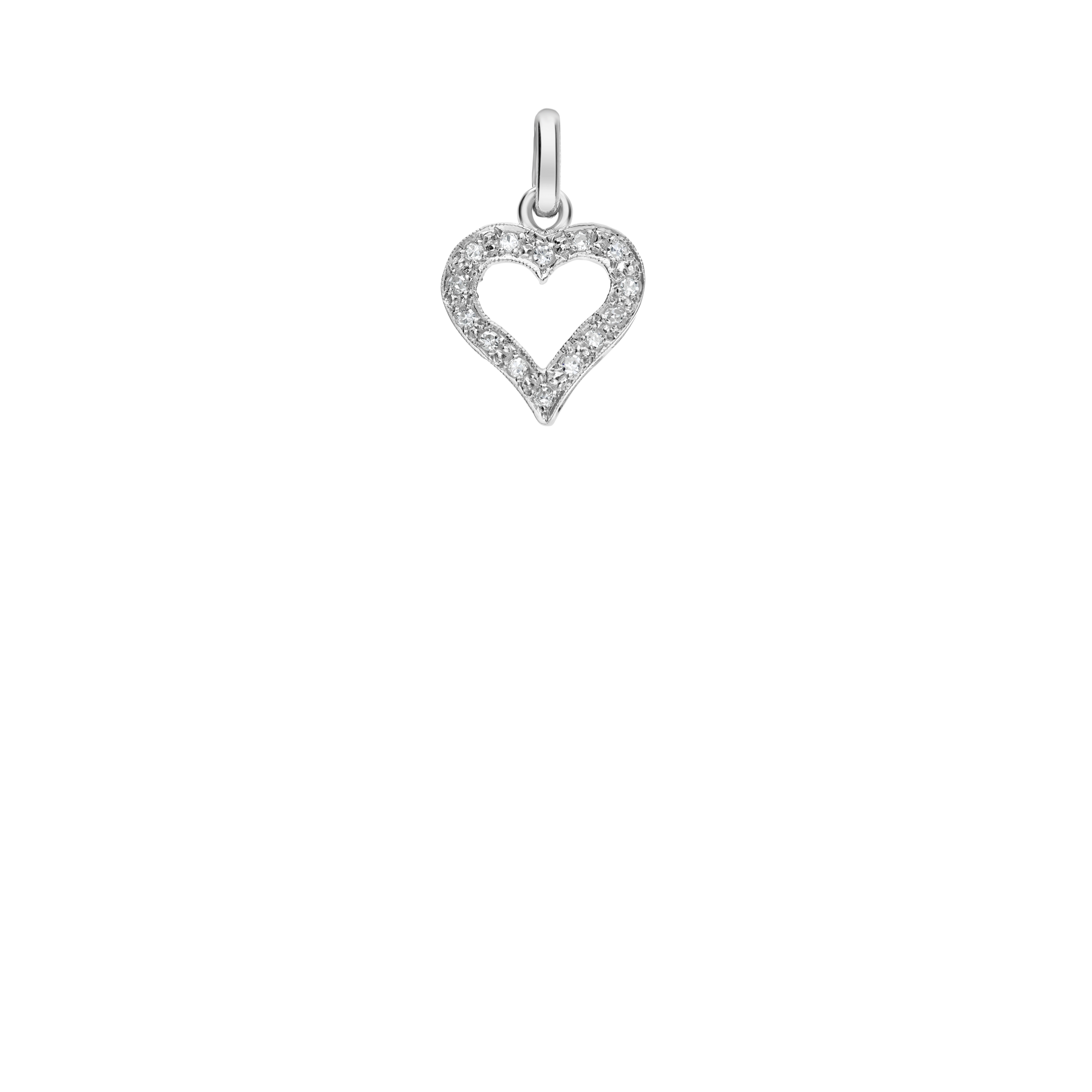 Diamond heart pendant 0.14ct 18K white gold