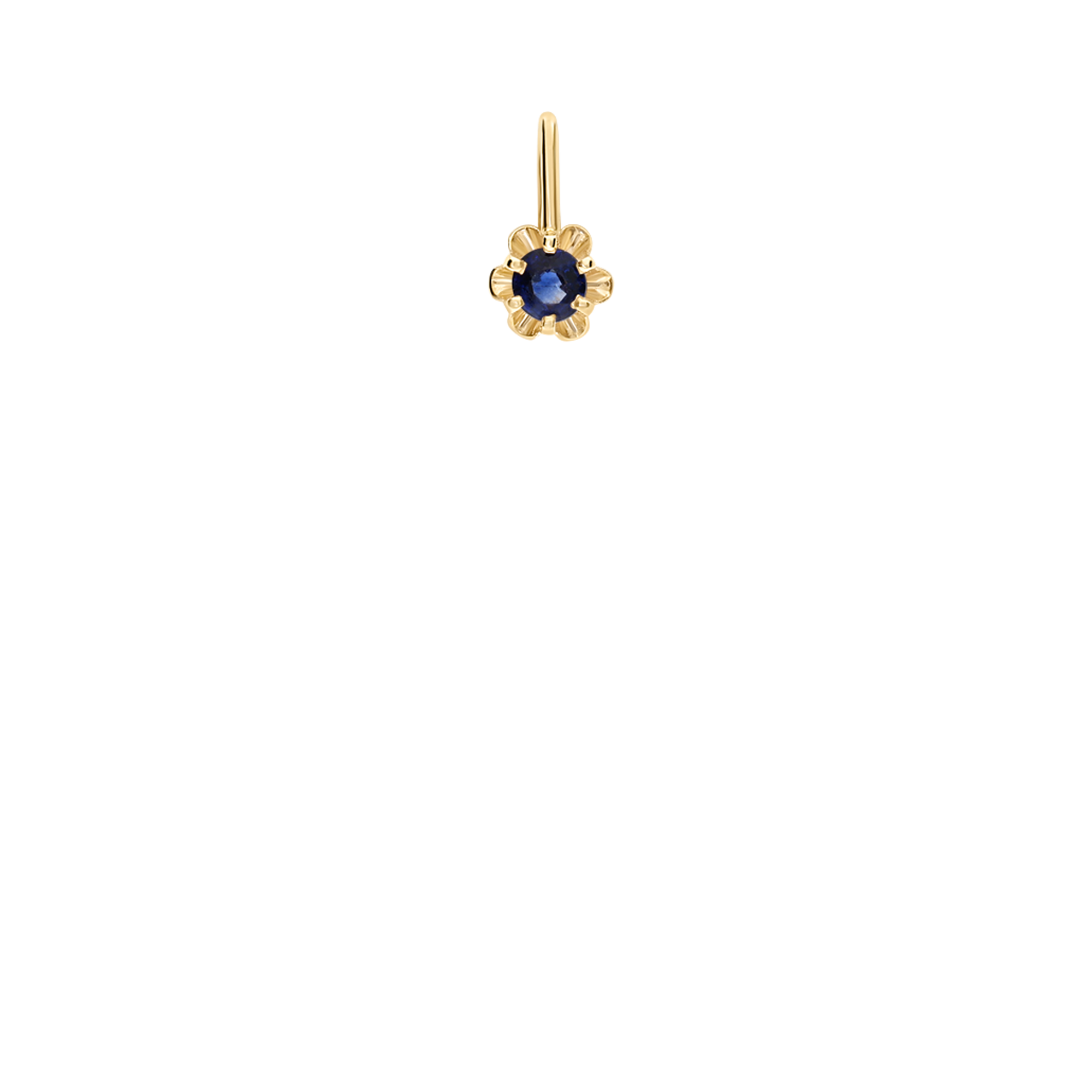 Solitaire pendant blue sapphire 0.27g 18K gold