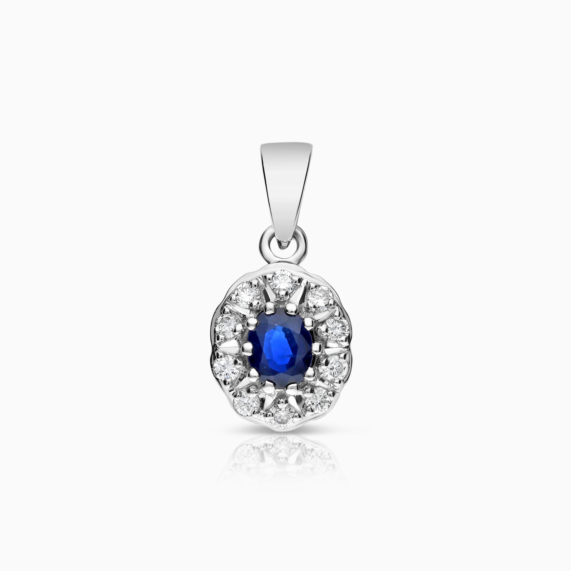 Diamanthänge 0,19ct med safir 18K vitguld