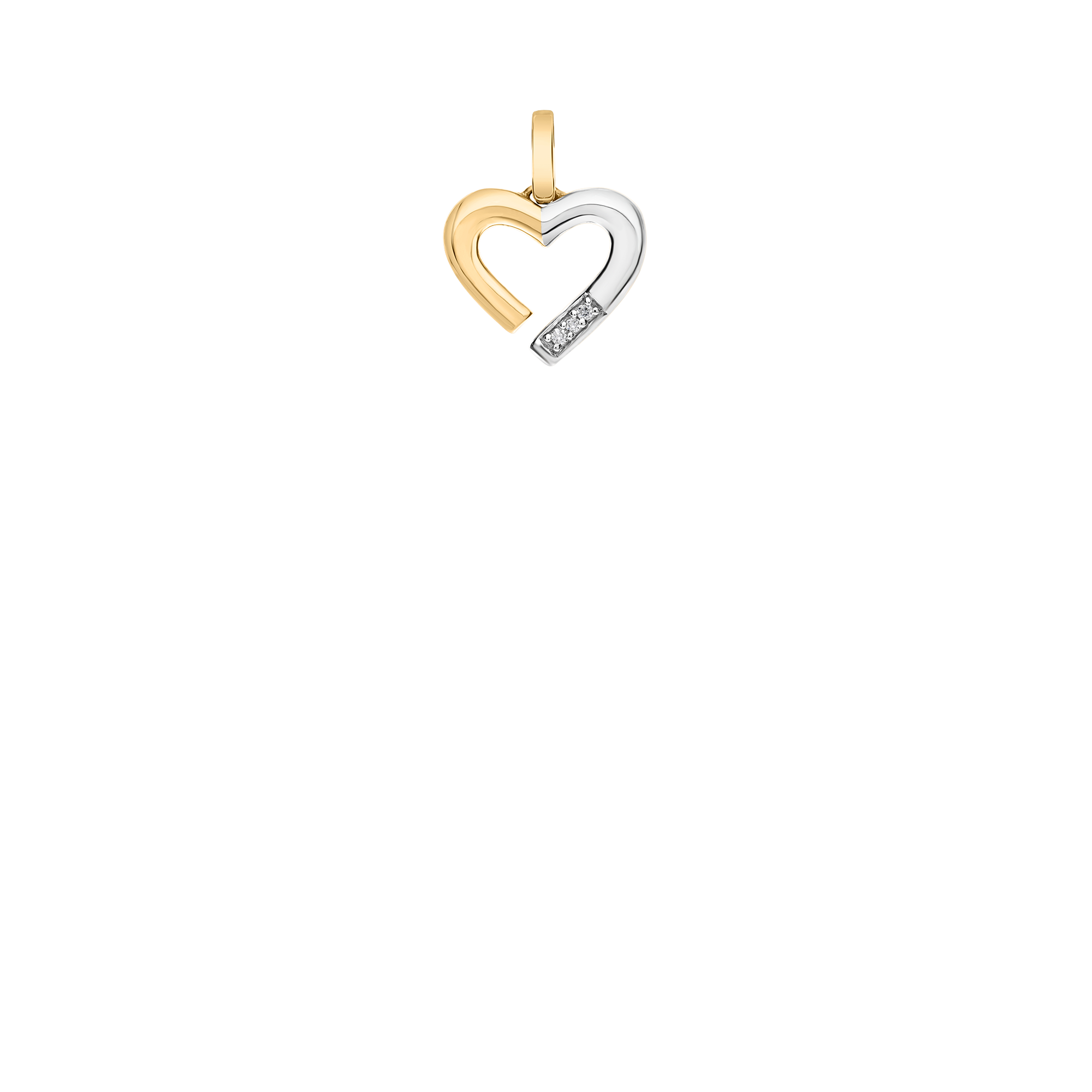 Diamanthänge hjärta 0,02ct 18K vit/gulguld