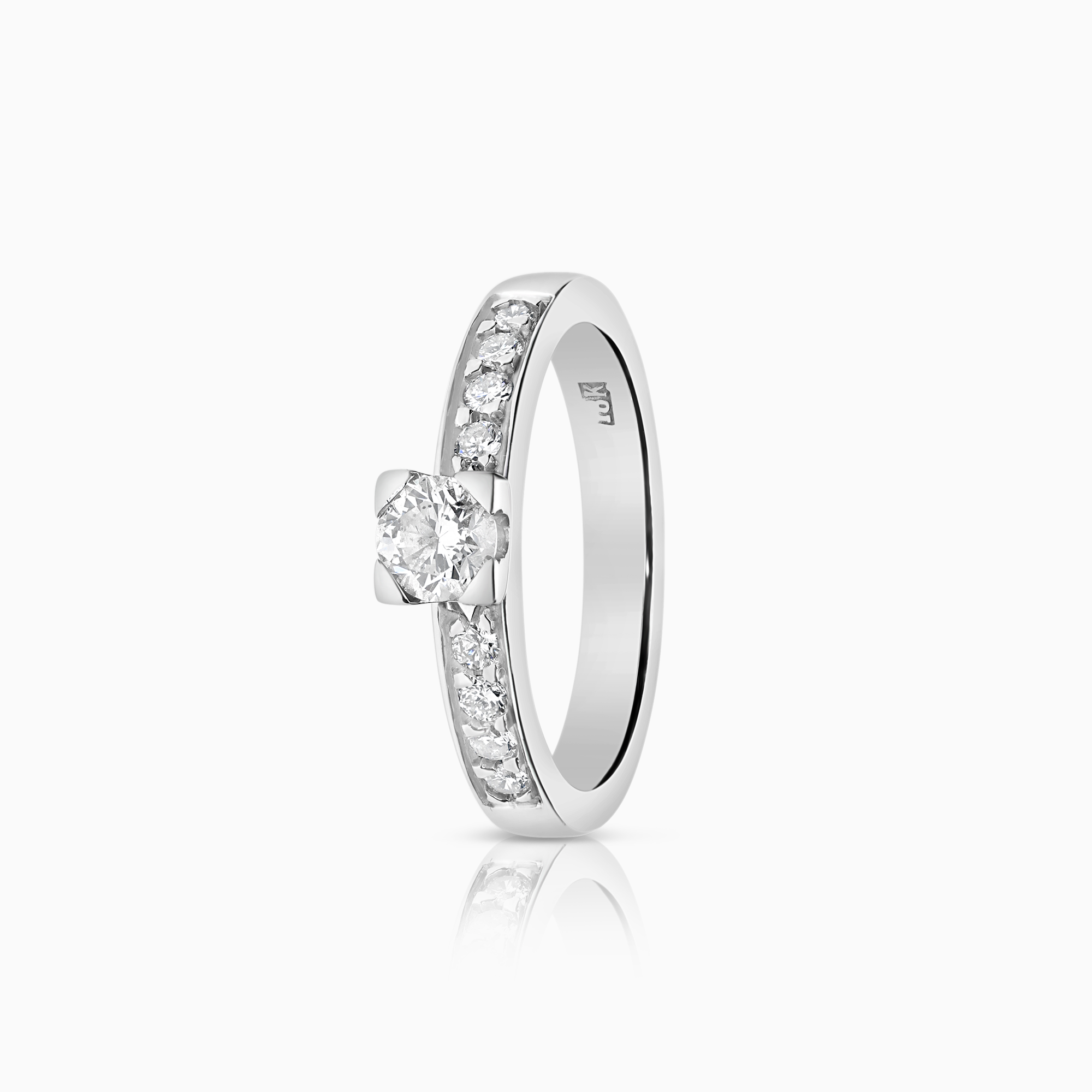 Sidostensring 0,48ct 18K vitguld