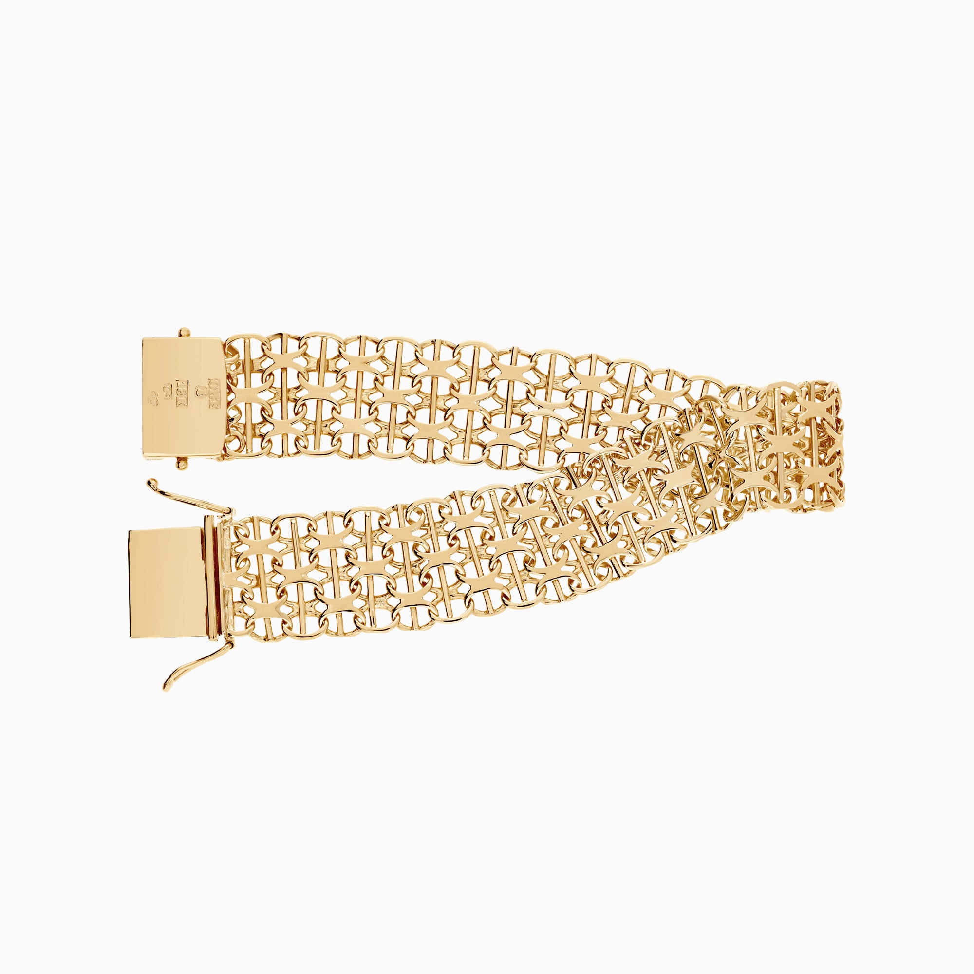 X-länk armband med stav 25,99g 18K guld