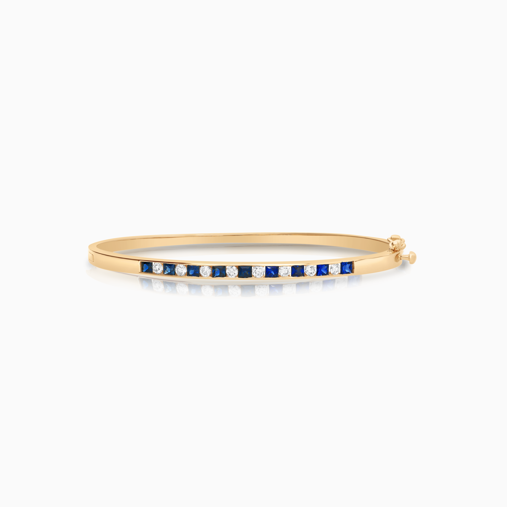 Armring med diamanter och blåa safirer 0,36 ct 12K guld