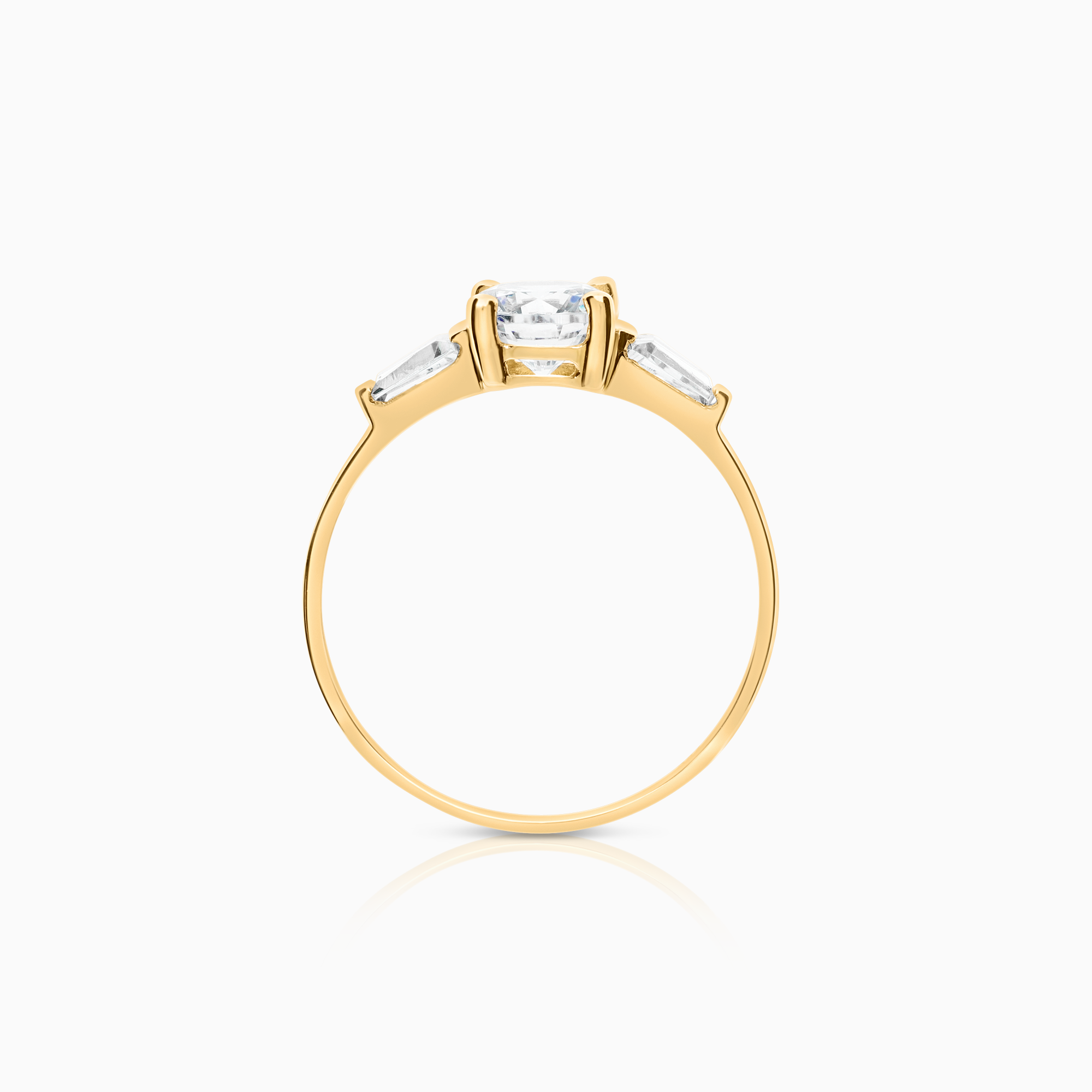 Three-stone cubic ring 1.62g 18K gold