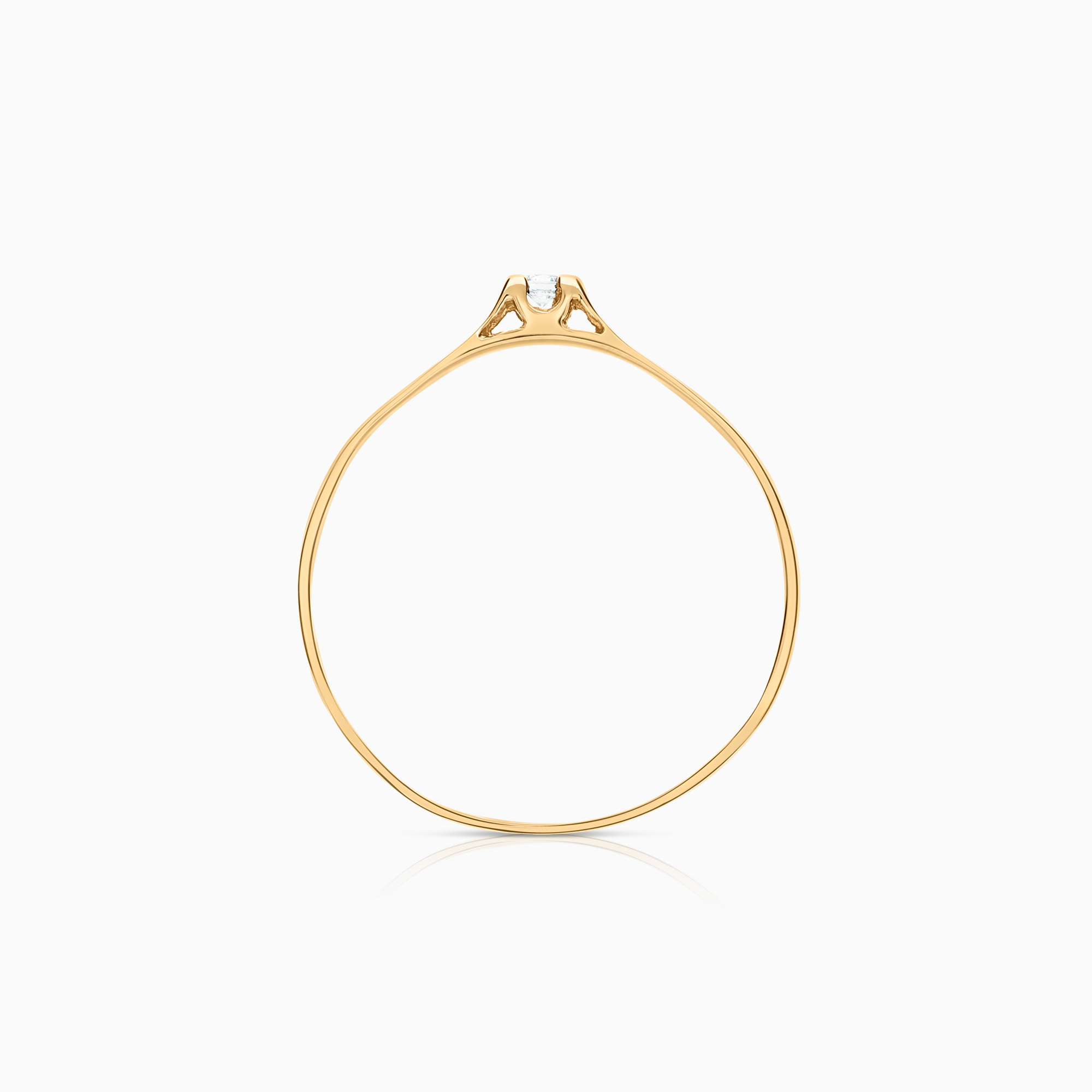 Guldring med vit cubic 0,89g 18K guld