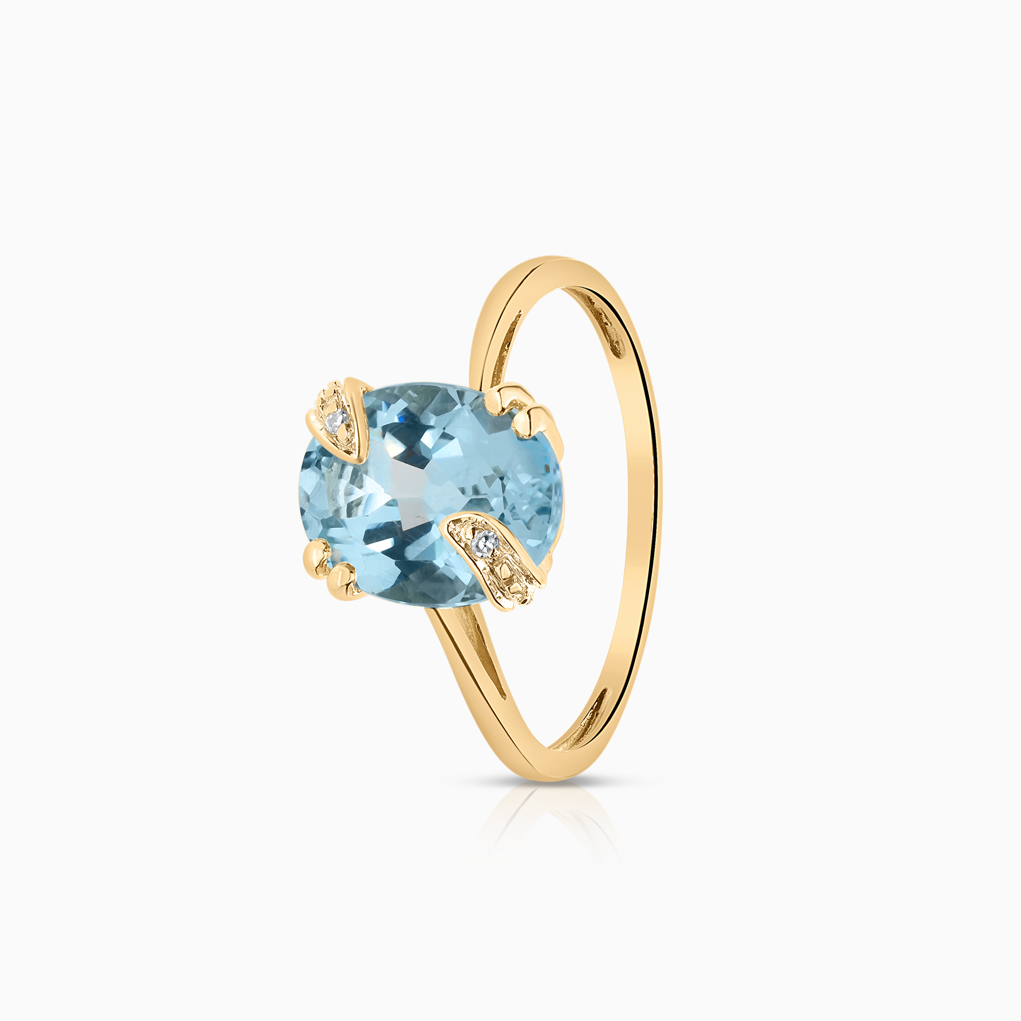 Diamantring topas 0,01ct 18K guld
