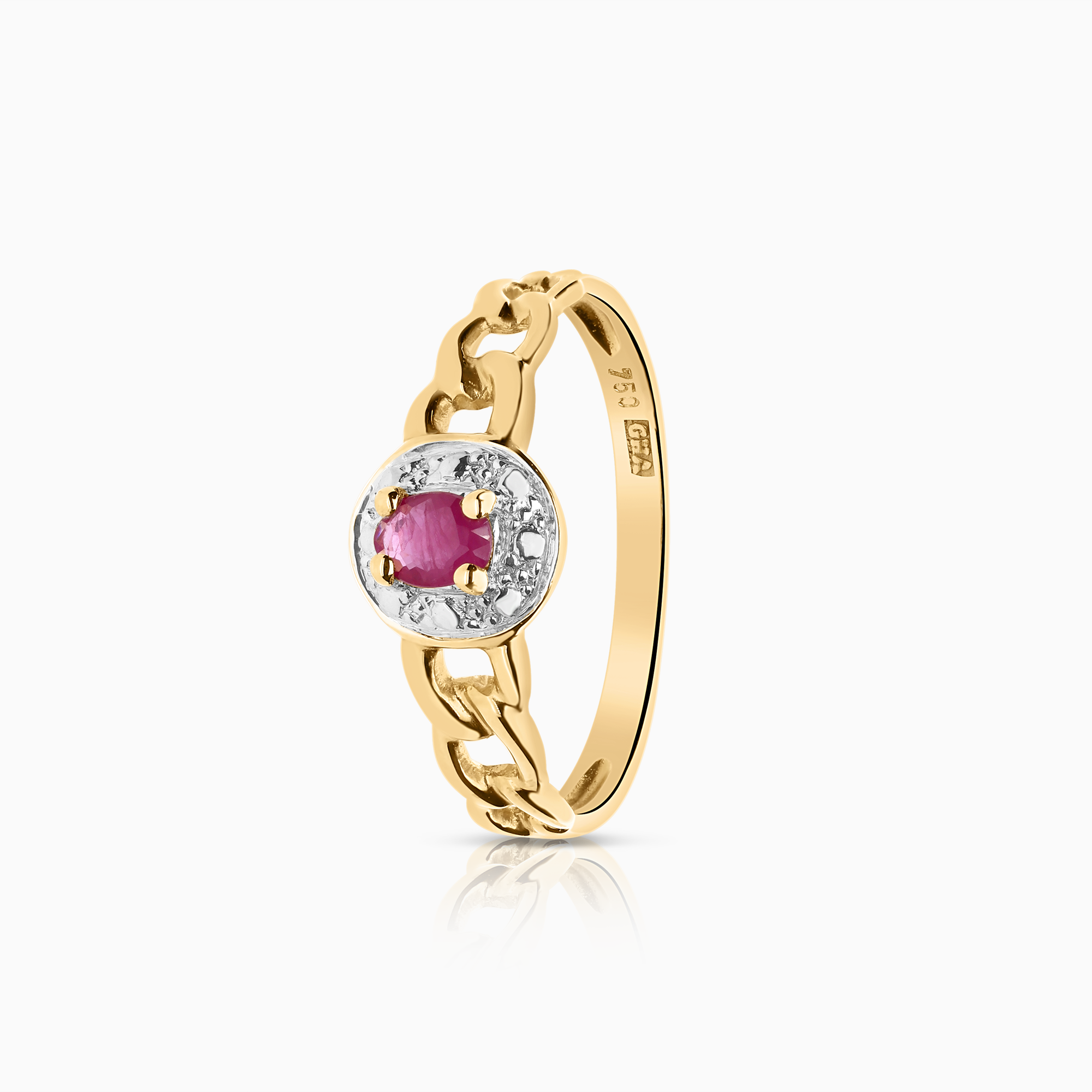 Pansar ring med rubin 1,77g 18K guld