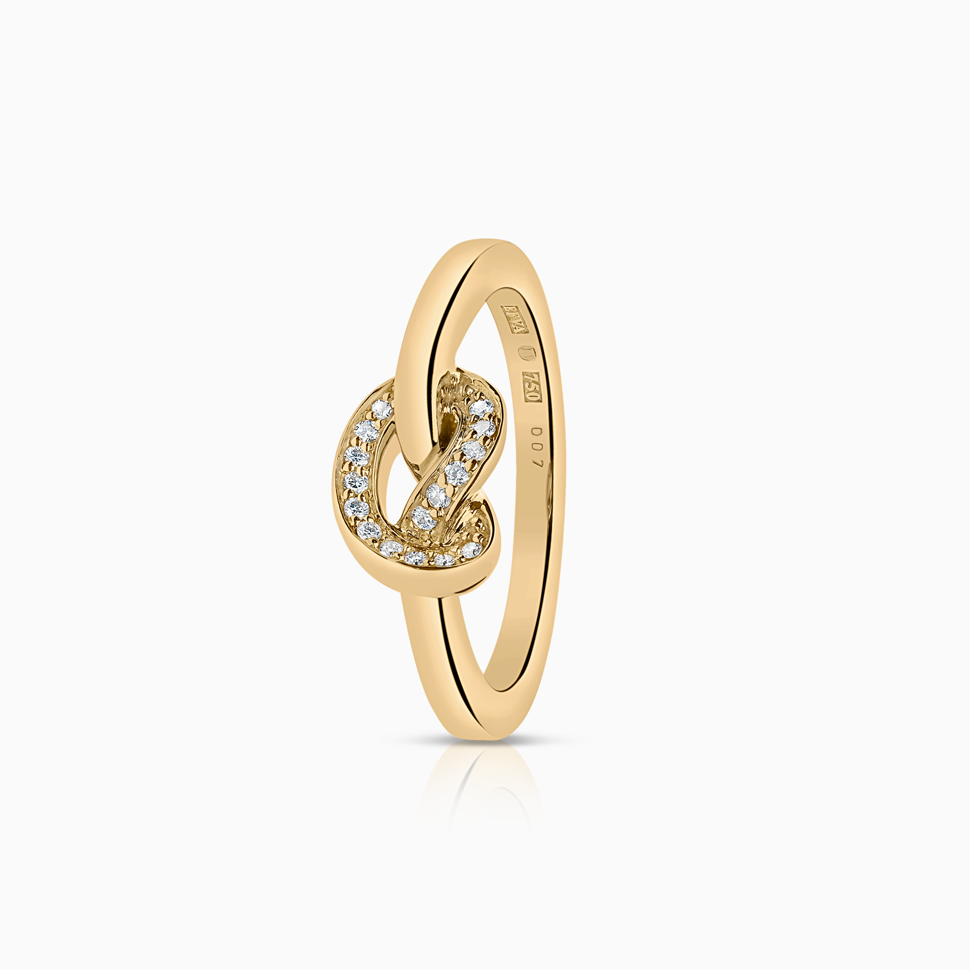 Efva Attling Love knot & stars ring 0.07ct 18K gold