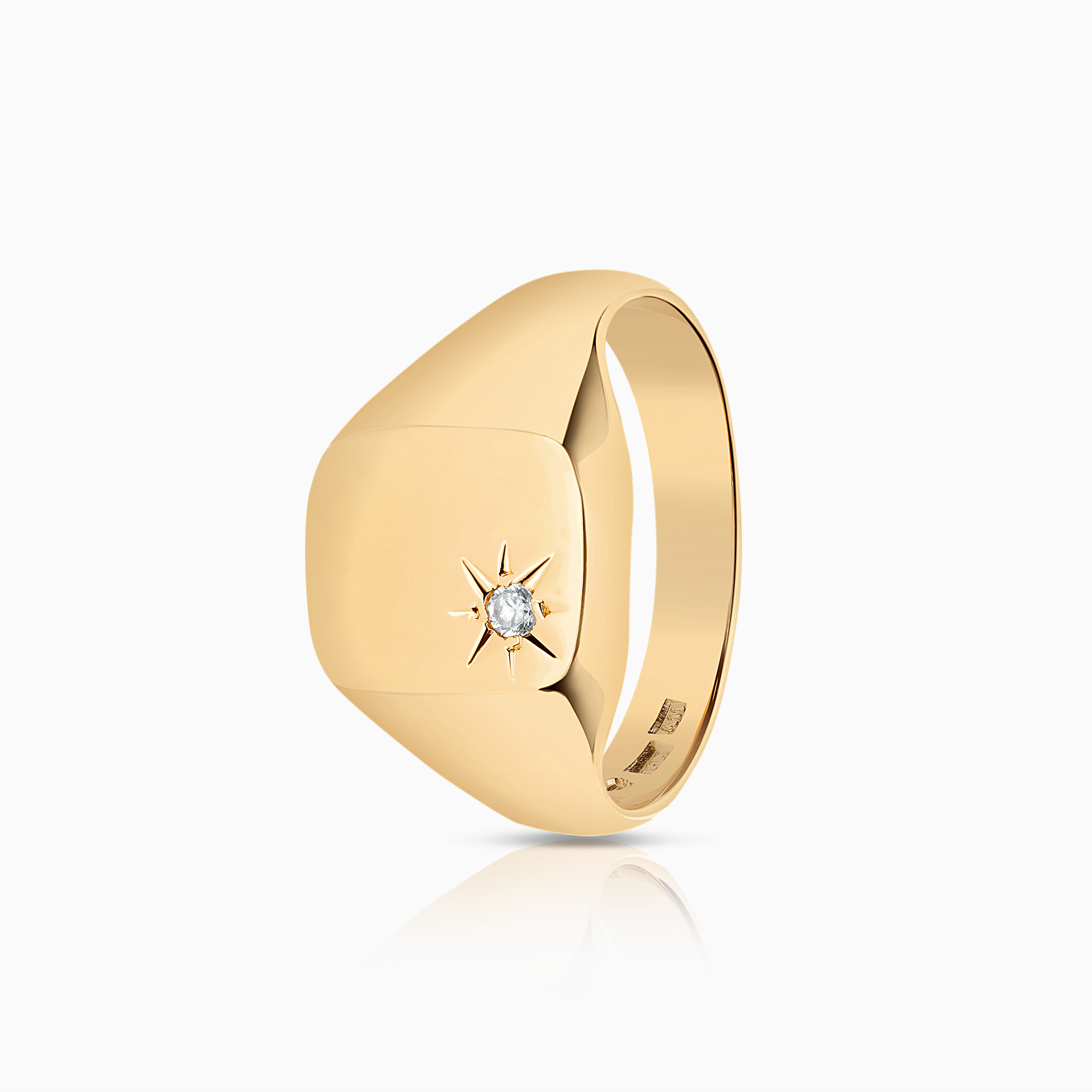 Klackring med vit cubic 11,20g 18K guld
