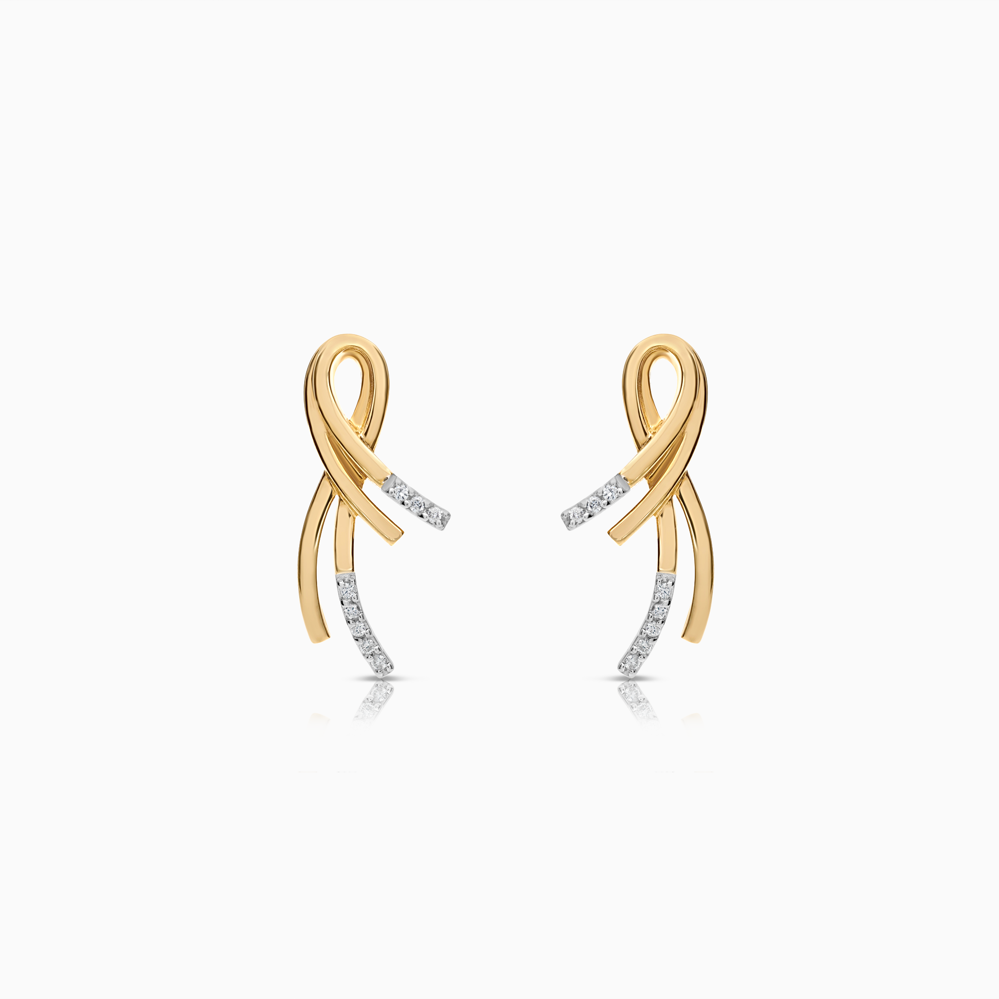 Diamond earrings 0.12ct 18K gold