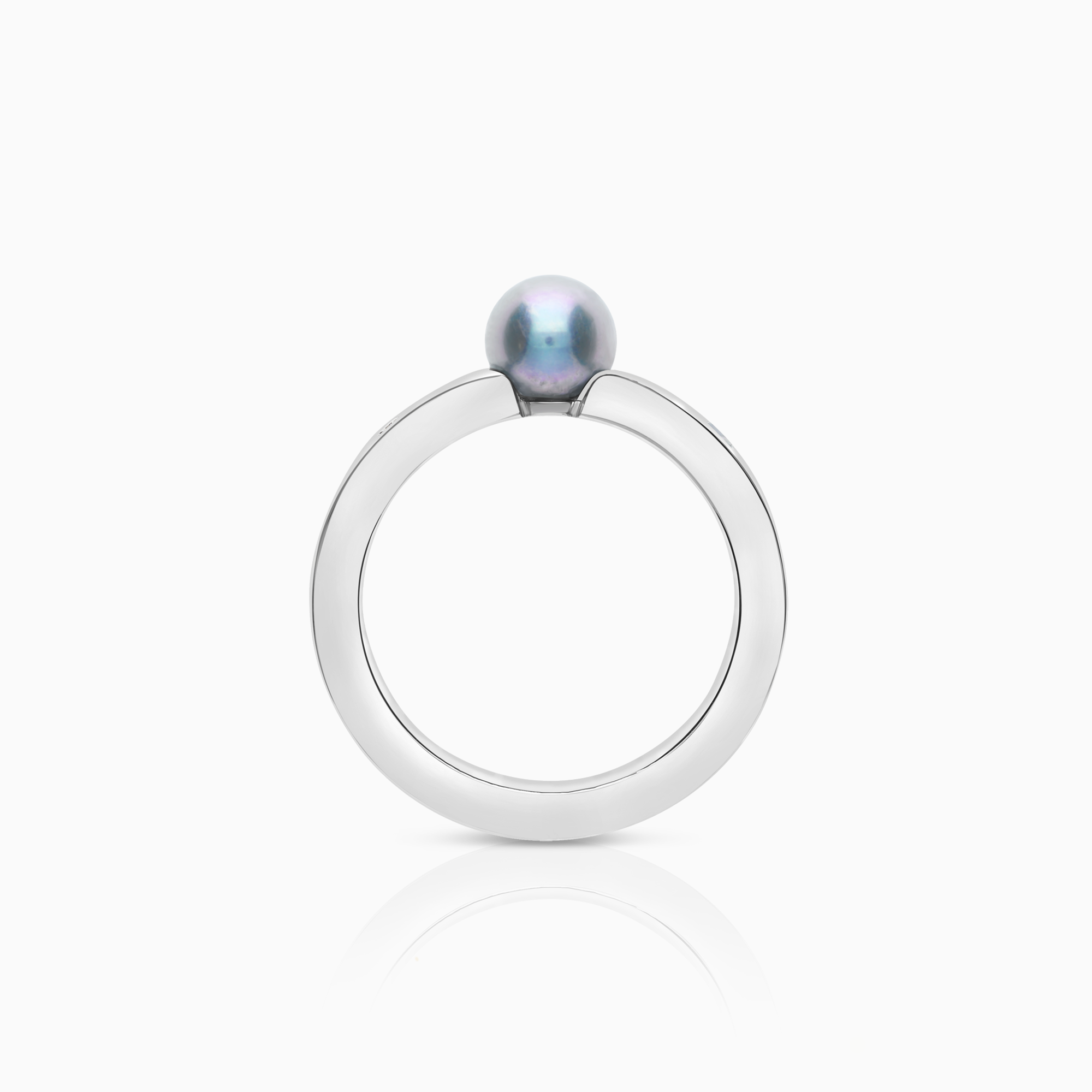 Engelbert diamantring med Tahiti pärla 0,10ct 18K vitguld